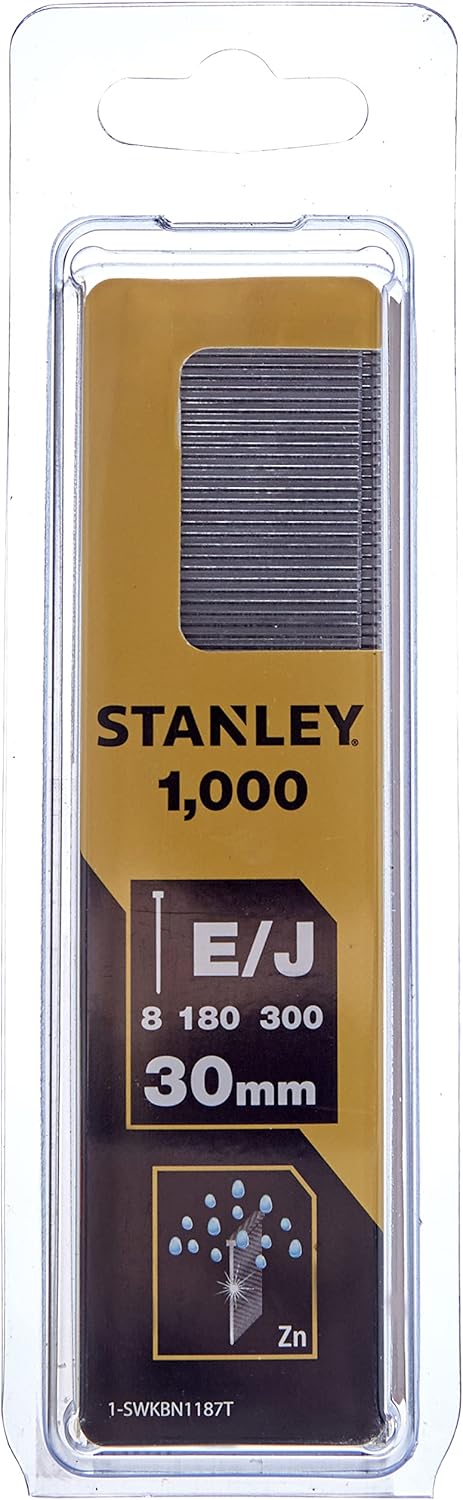 STANLEY 1-SWKBN1187T Clavo/Brad 8/300 / E/tipo J-30mm-1000 u, Multicolored