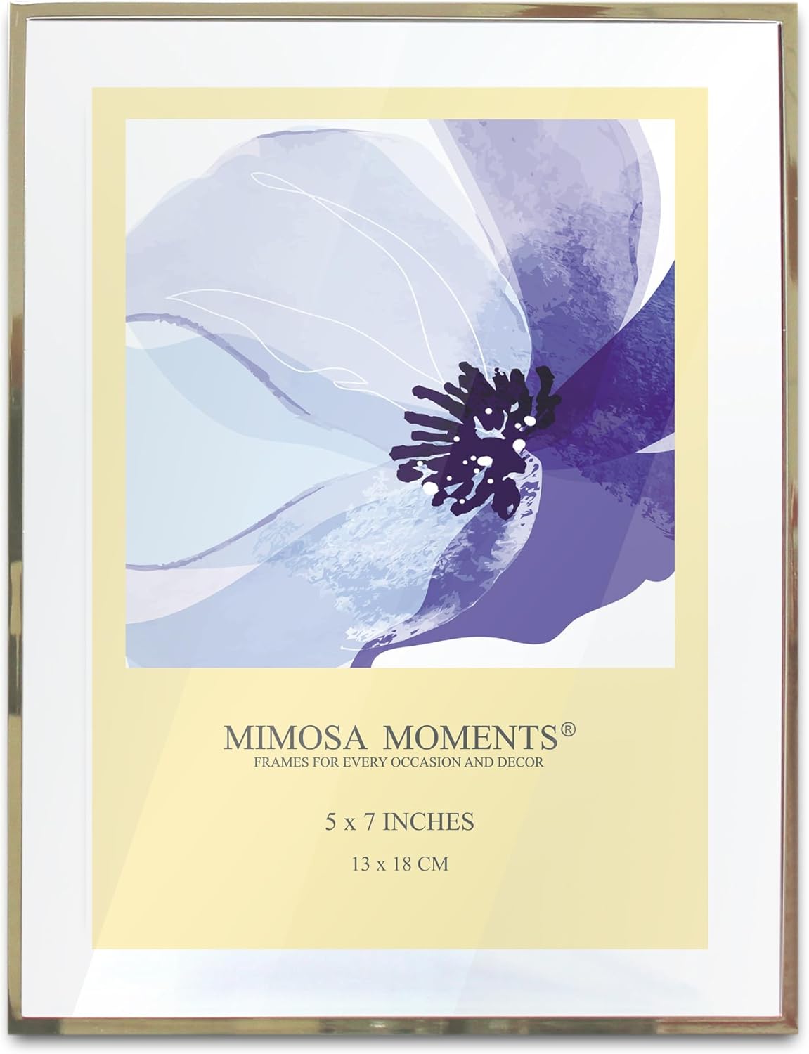 MIMOSA MOMENTS Brass Metal Floating Picture Frame Wire Easel (Brass, 5X7)