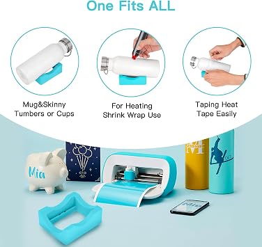 Silicone Cup Cradle for Tumbler with Built-in Slot,Tumbler Holder for Crafts Use to Apply Vinyl Decals for Tumblers and Alignment of Decals on Cups Come with Felt Edge Squeegee (1 Pack)