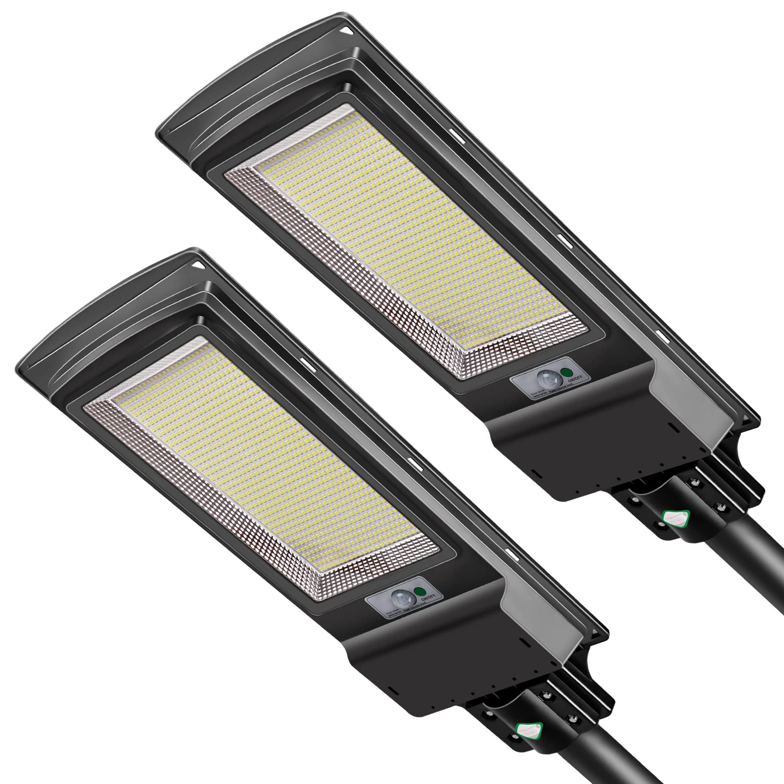 KingHe Solar Street Lights Outdoor Waterproof- 800W Dusk to Dawn Solar Parking Lot Lights,Security Flood Lights with Motion Sensor Control for Yard, Path, Garage,Home, Commercial Grade?2Pack