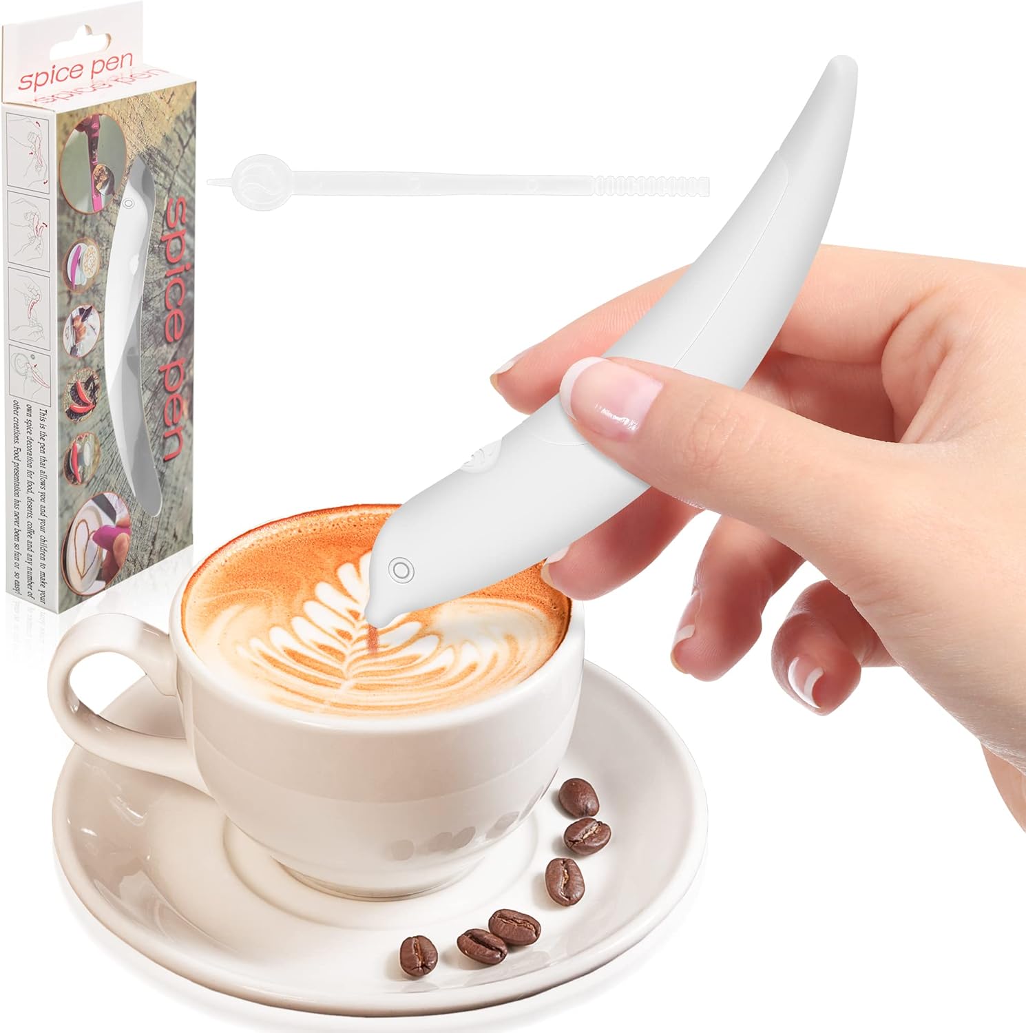 Coffee Carving Pen Portable Coffee Cake Spice Stencils Pen