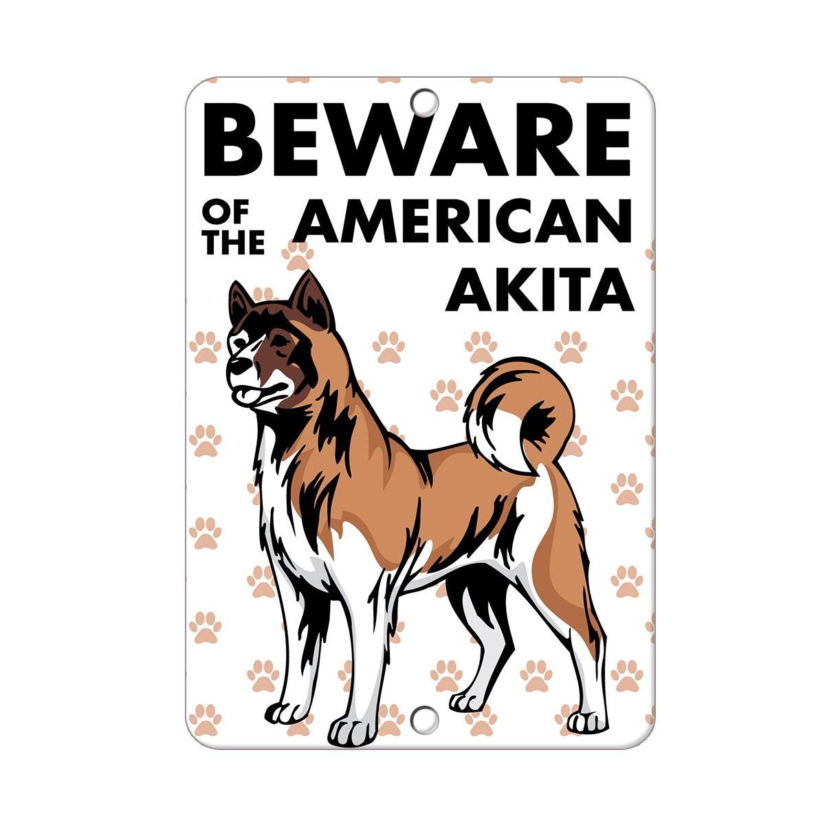Biopracess Metalpostera71429 Metal Warning Sign 8X12 Inches Beware Of American Akita Dog Notice Sign For Indoor Outdoor Yard Street Signs