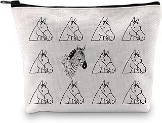 Zebra and Horses Zipper Pouch Medical Zebra Gift Rare Disease Day Gift Rare Disease Awareness Makeup Bag Gift for Zebra Warrior (Zebra Horse Bag)