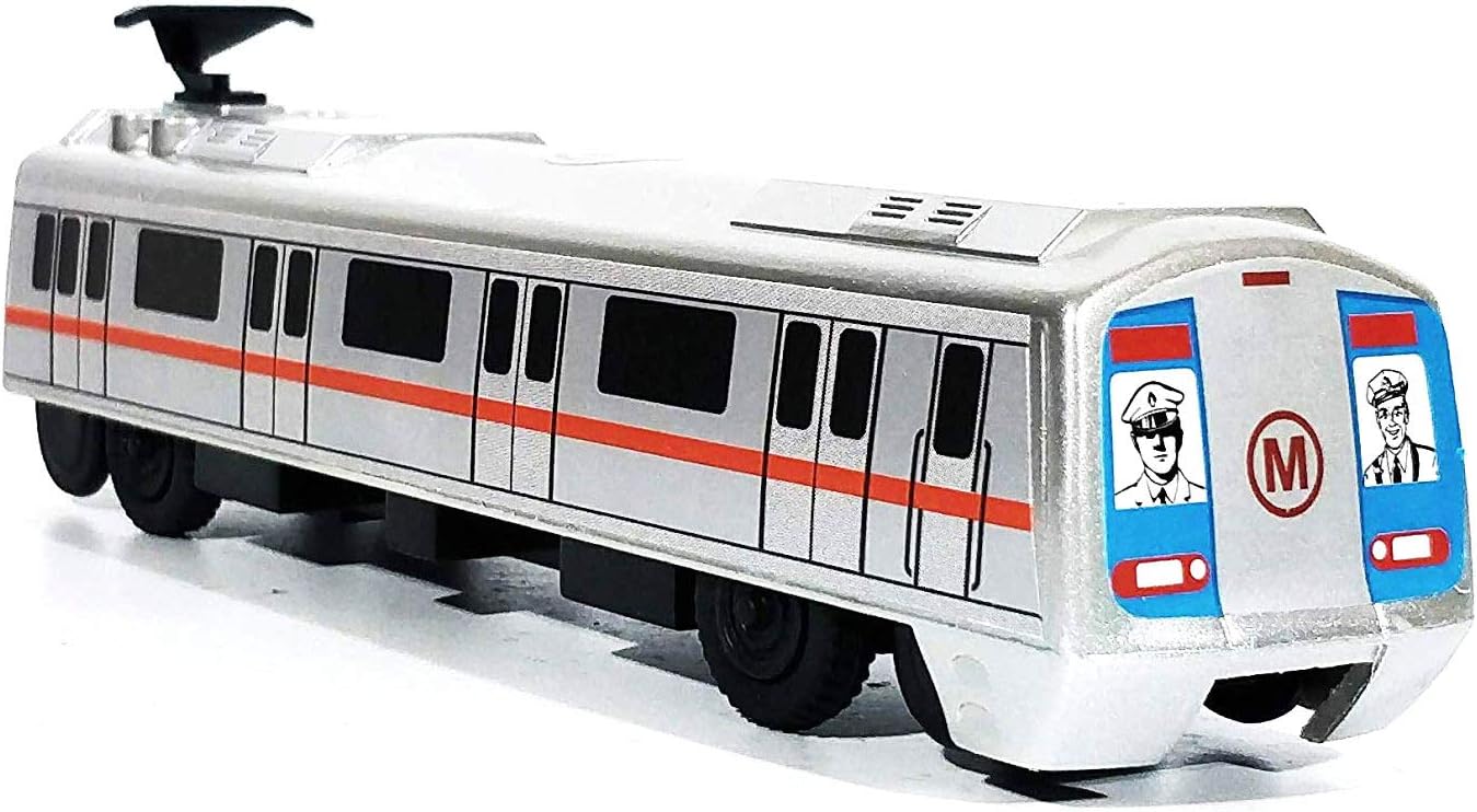 Toys Plastic Pull Back Metro Train, Number Of Pieces: 1, Silver, 36 months