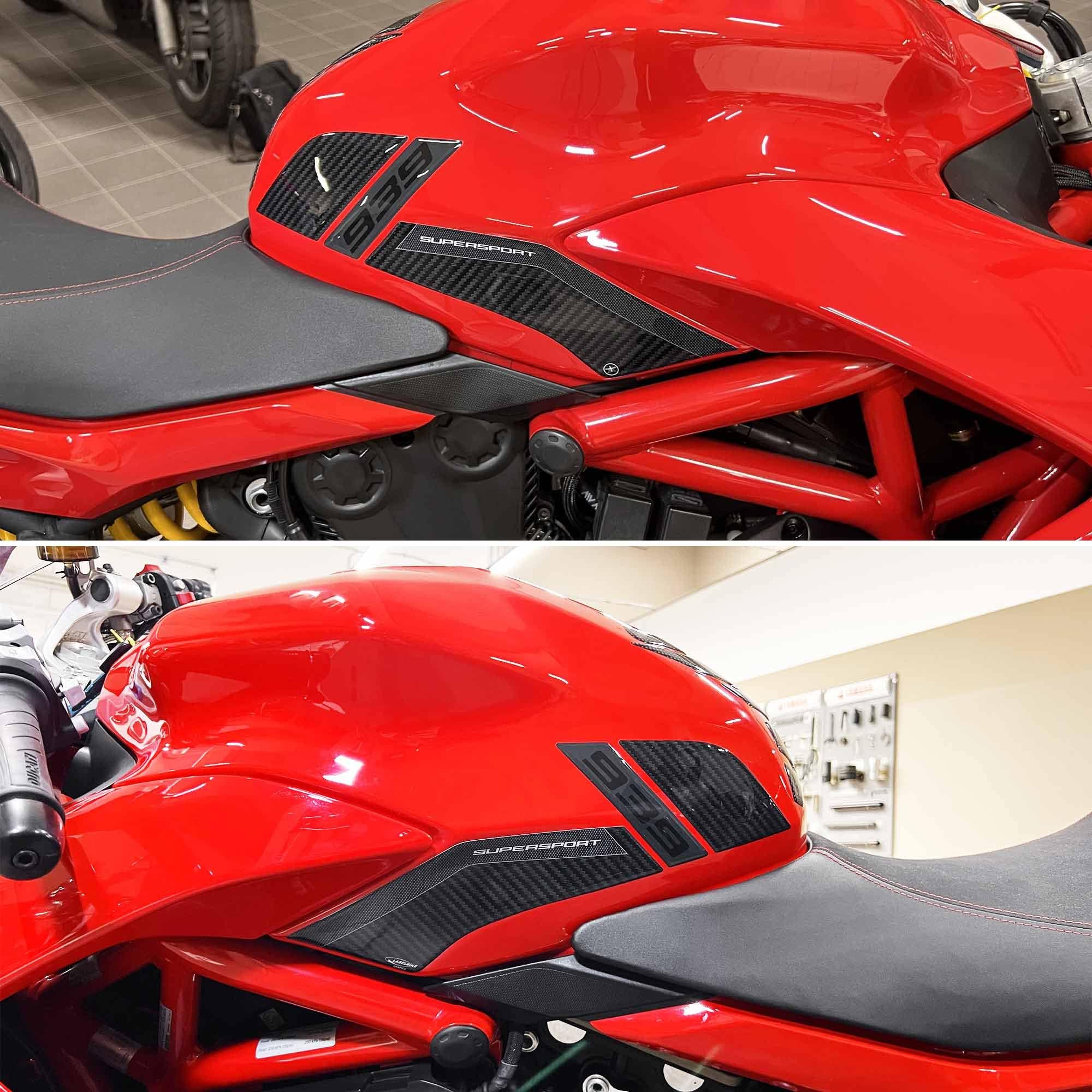 labelbike - Motorcycle tank side protections in 3D gel resin compatible with Ducati Supersport 939 2017-2020