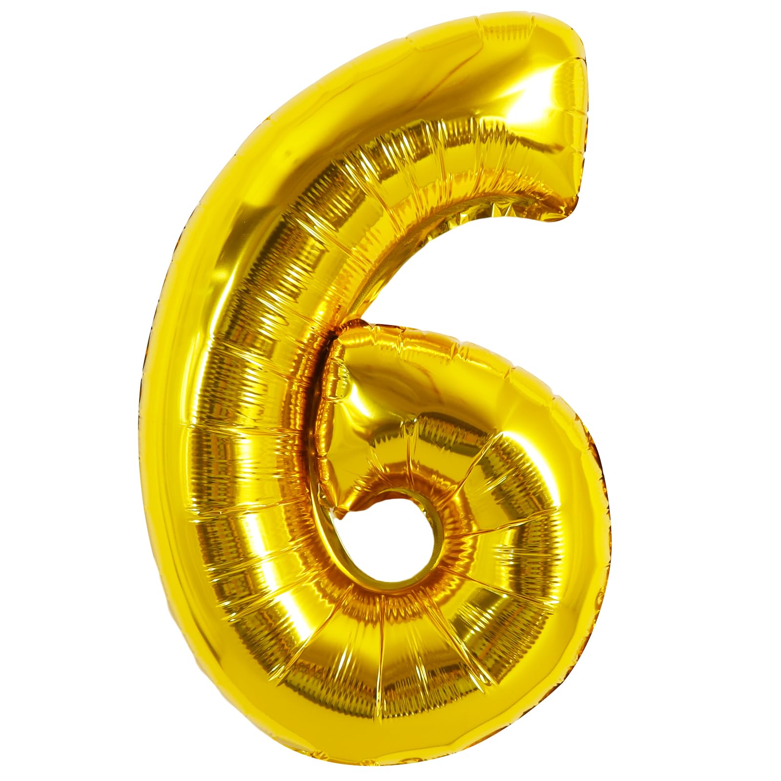 TONIFUL 16 Inch Gold Number 6 Balloon for 6th Birthday Party Decorations