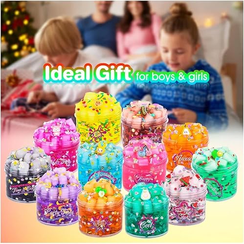 Miniatura 2 de Paquete de 12 cubos de gelatina transparentes de slime de cristal con cubos de gelatina, regalos de fiesta, juguetes de cumpleaños para niños y niñas