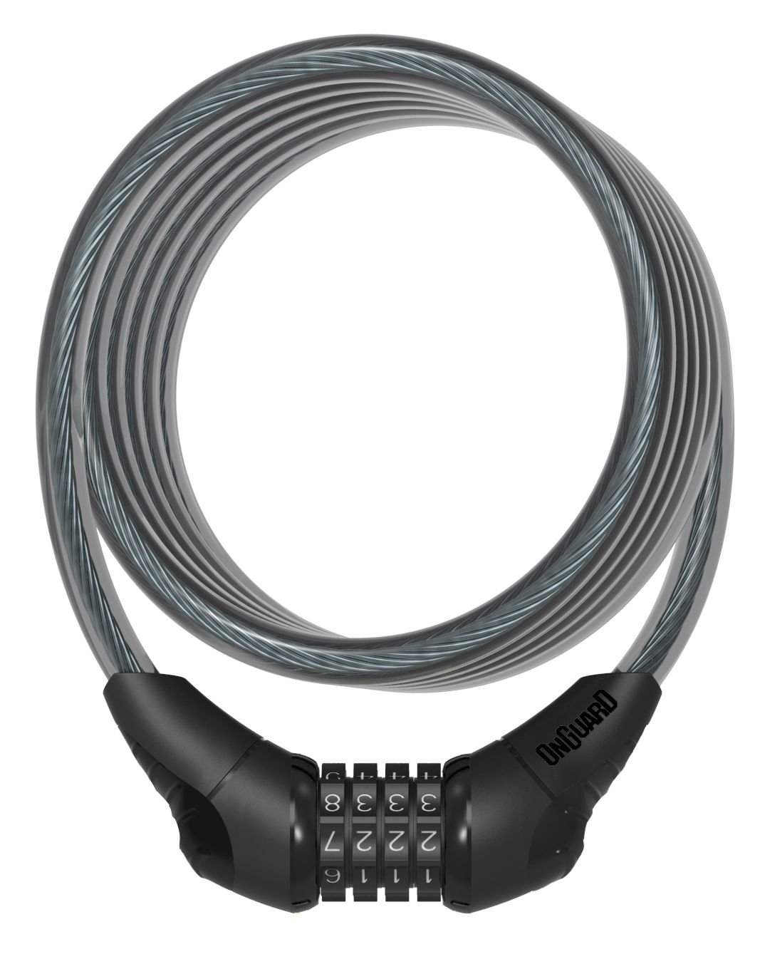 Onguard Neon Series 8160 Re-settable Combo Coil Cable Lock, 180cmx10mm, Black