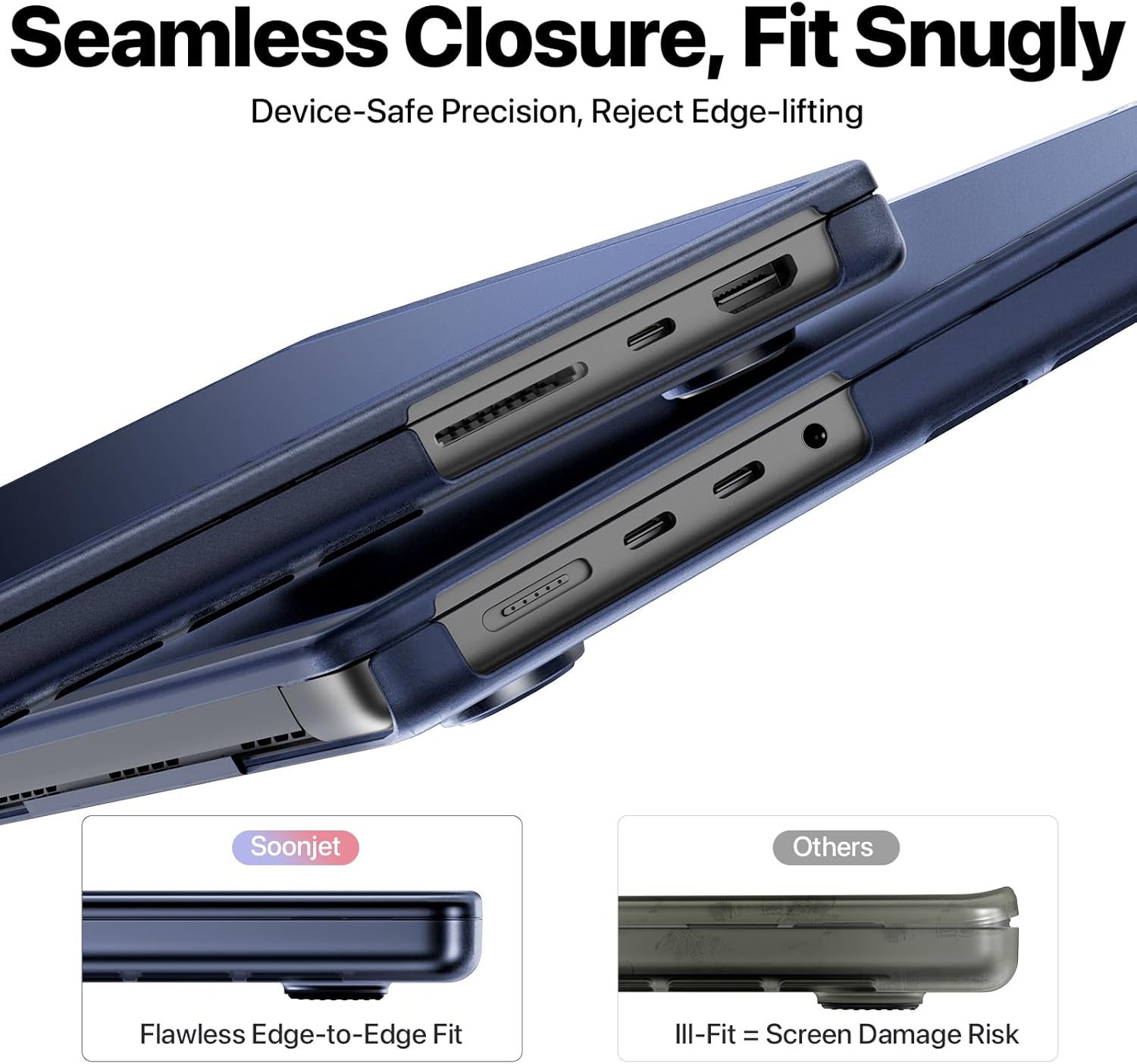 for MacBook Pro 14 inch Case M5 M4 M3 M2 M1 Pro/Max 2025 2024-2021 [CrackGuard Upgrade] [Seamless Fit] Cover Protective Hard Shell Case Laptop - Midnight Clear - Image 4