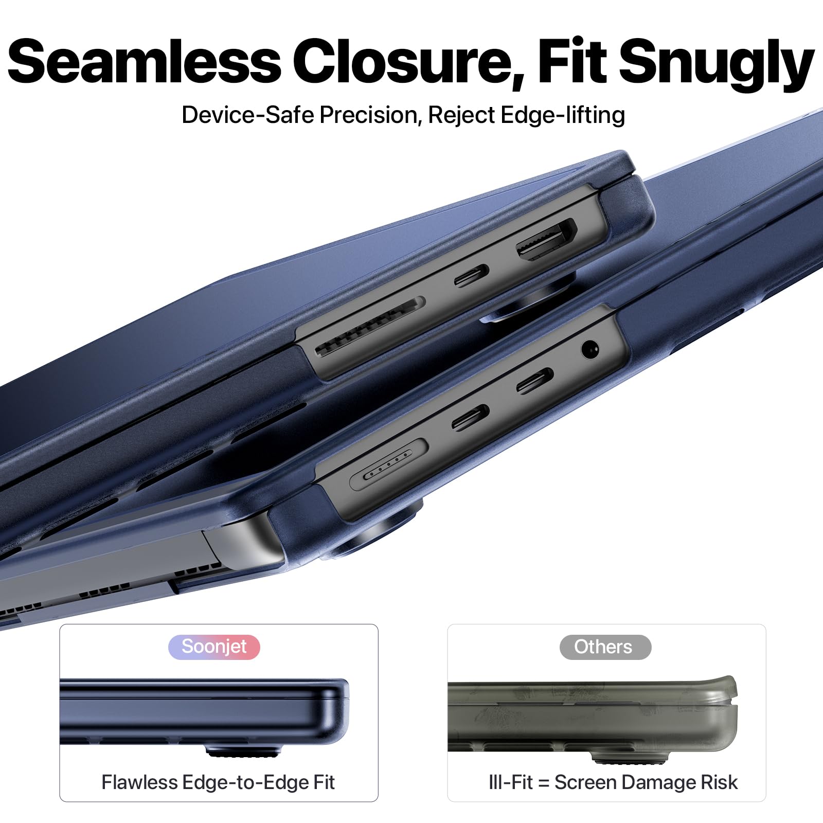 Soonjet Funda rígida protectora para MacBook Pro de 14 pulgadas M5 M4 M3 M2 M1 Pro/Max 2025 2024-2021 [actualización CrackGuard] [ajuste sin costuras] Funda protectora rígida para laptop, color