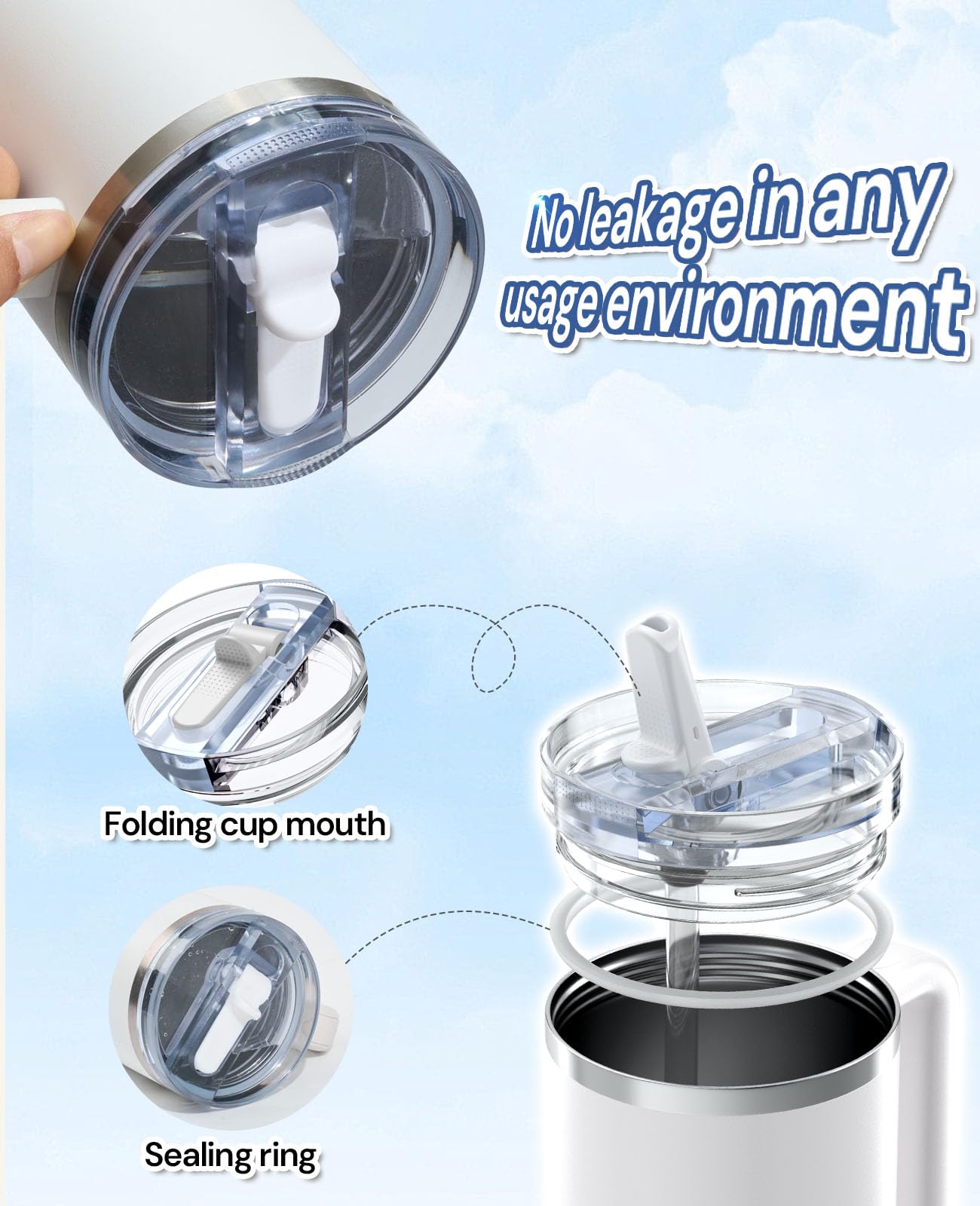 Stanley U2013 Lot De 2 Couvercles De Rechange Avec Paille à Rabat Pour Gobelet Stanley, 1200