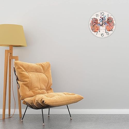 Miniatura 2 de Reloj de pared con diseño de riñón humano anatómico con flores, para otoño, de madera, para Halloween, vintage, granja, para colgar en otoño,