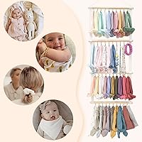 Vista 4 de POVETIRE Soporte para diadema para niñas, organizador de diadema de bebé, bandas para la cabeza, accesorios para el cabello, organizador