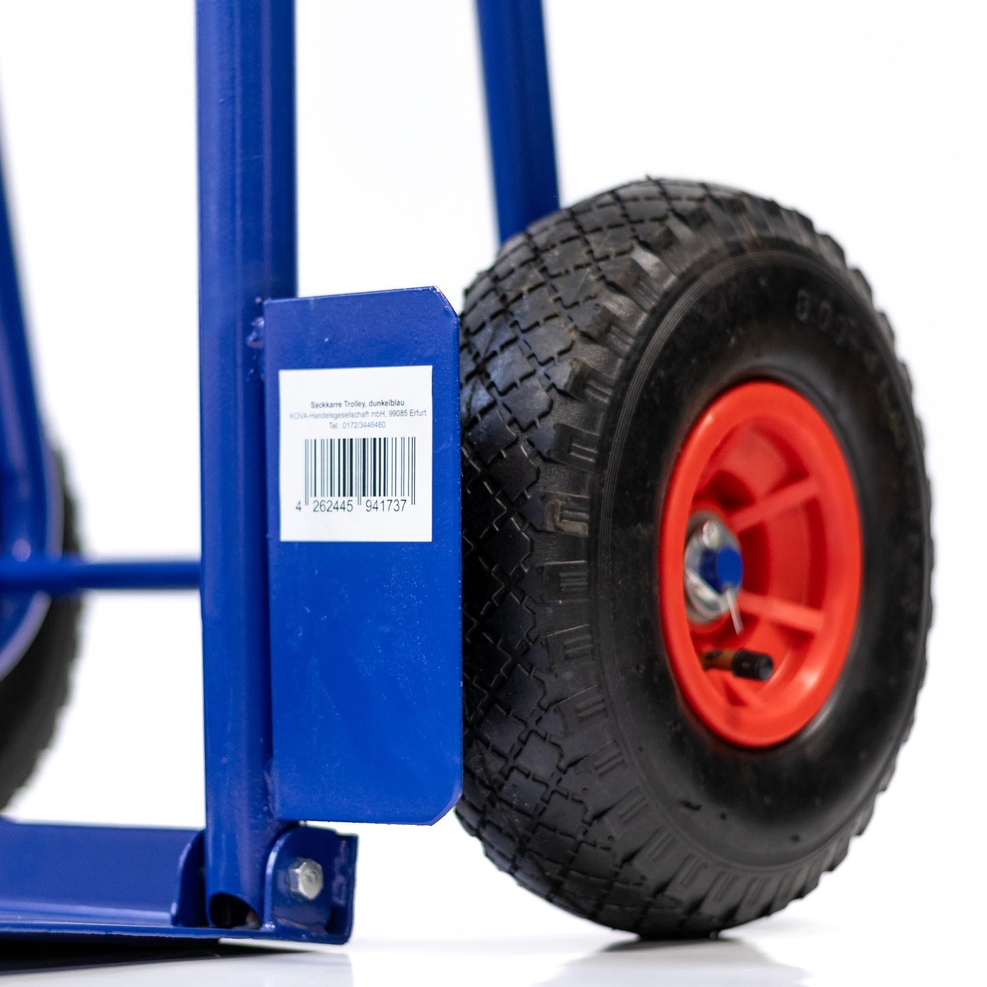KOVA® Profi - Sackkarre klappbar & ausziehbar ca. 114cm - Luftbereifung max. 200kg Treppensteiger Stabil Transportkarre Stapelkarre Karre Treppensackkarre, 2X Sackkarrenrad mit Luftreifen