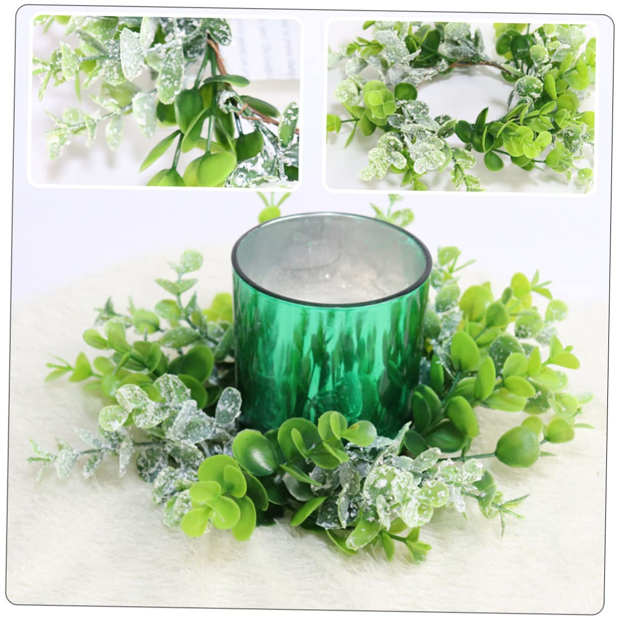 8 STK Künstliche Kerzengirlande Künstliche Grüne Girlande Blumendekoration Hochzeitskerzen Kranzdekor Für Die Frühlingssaison Votivkerzendekoration Tischkerzengirlande Kunststoff