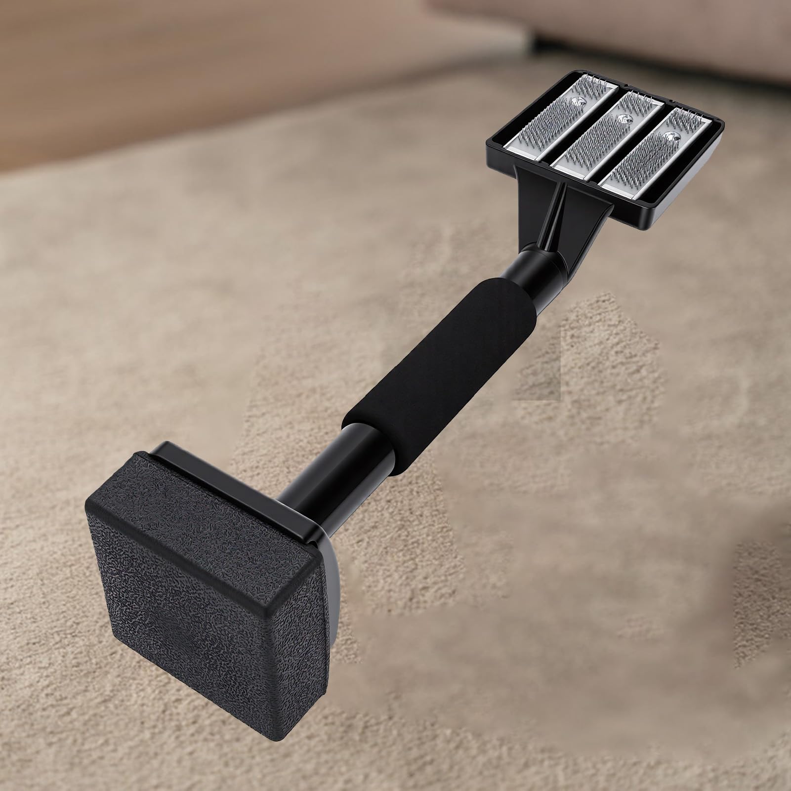 Sxhlseller Pateador de Rodilla de Alfombra de Acero de Aleación |Herramienta de Agarre Liviano de 16-5/8 Pulgadas con Dientes en ángulo hacia Adelante y de Espuma Ergonómico, para Instalación de
