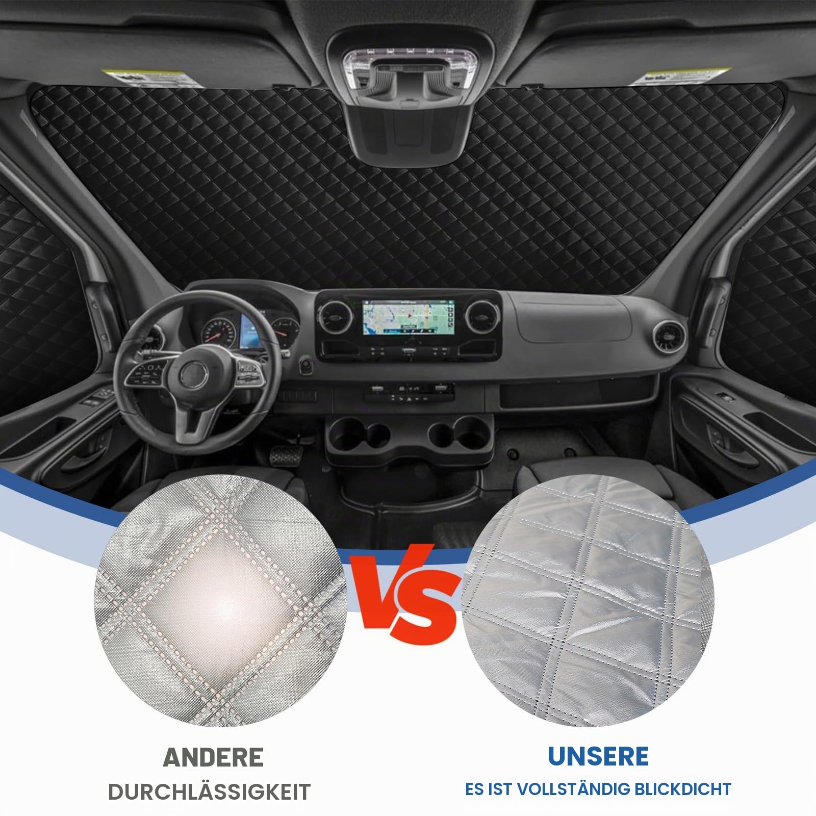 Sonnenschutz Kompatibel mit VW ID Buzz 2022-2026 LWB, 10 PCS Auto Frontscheibe Sonnenschutz Windschutzscheiben Schutz Set, Internes Thermomatte mit Aufbewahrungstasche, Faltbar Sonnenblende