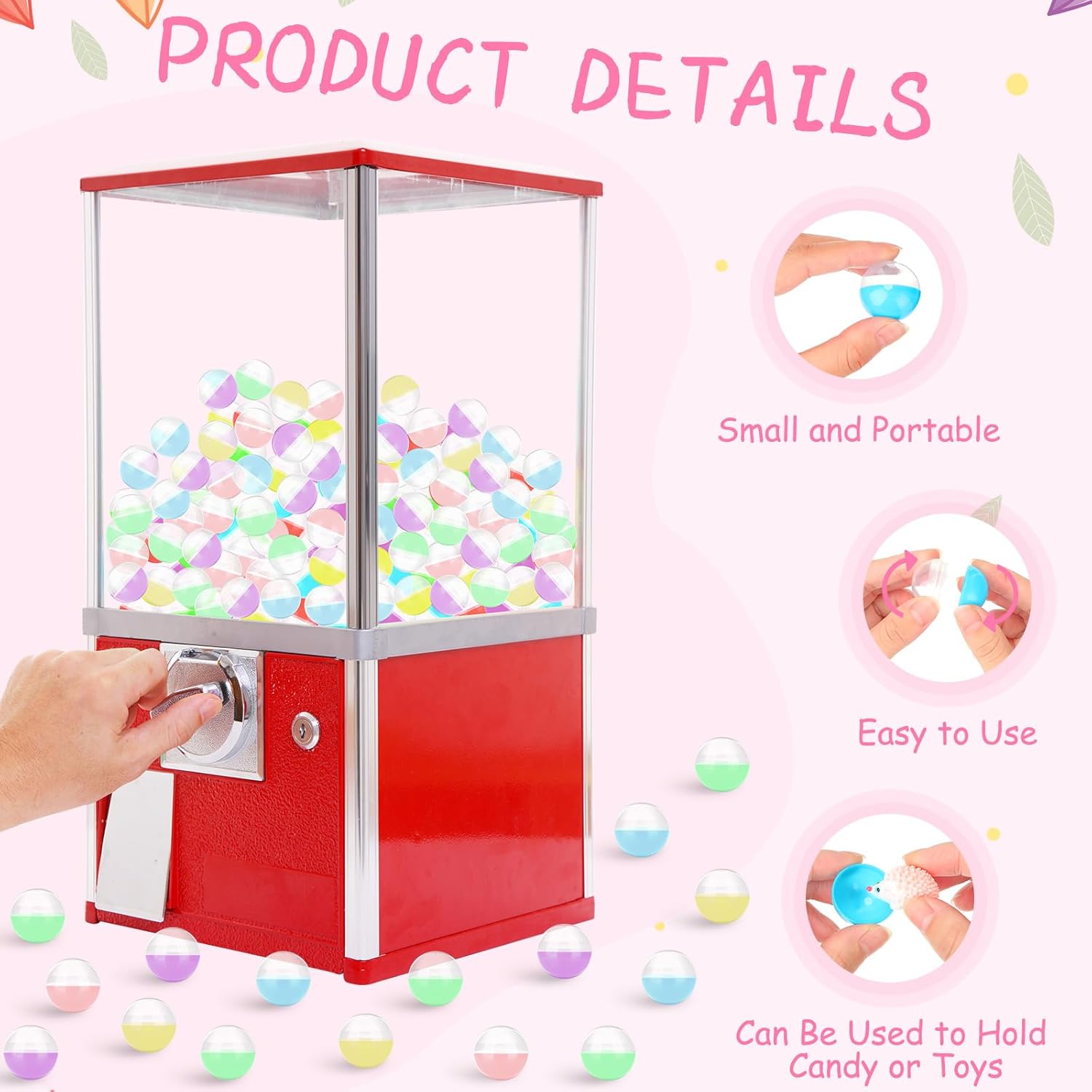 Honoson 500 Pcs Vending Machine Capsules 1.1" Gumball Machine Capsule Small Empty Toy Capsules Clear Colored Plastic Gumball Machine Containers for Toy Candy Party Favors(Macaron Colors,Round) - Image 3