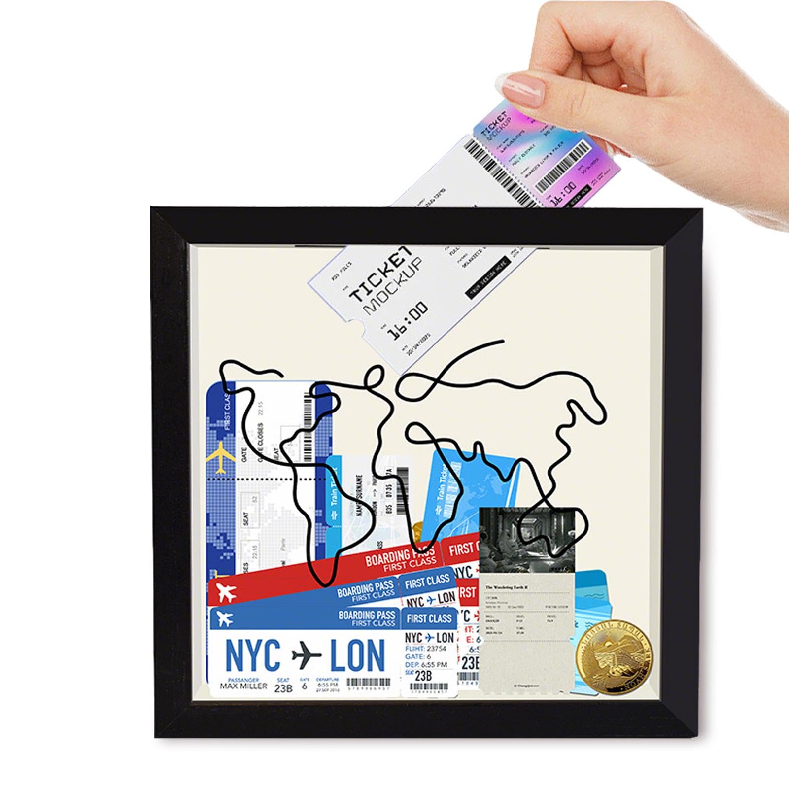 Travel Memory Boxes Keepsake Box Frame for Travel Memorabilia Display Case for Ticket Frame Memories Photo Frame Postcards