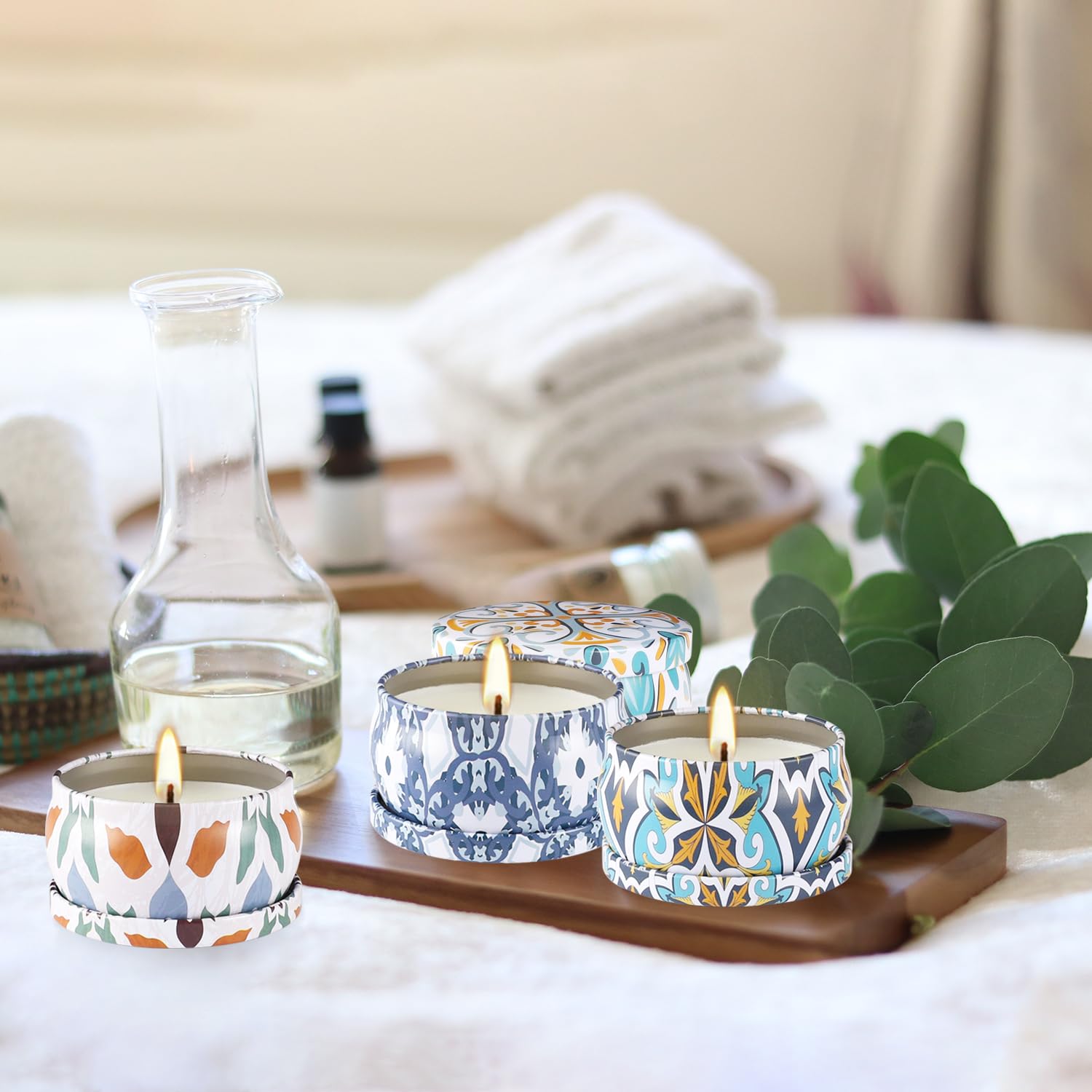 Juego de 16 velas aromáticas pequeñas de 2.5 onzas, vela de aromaterapia 100 % cera de soja natural, vela portátil de viaje para mujer, decoración del hogar, cumpleaños, meditación