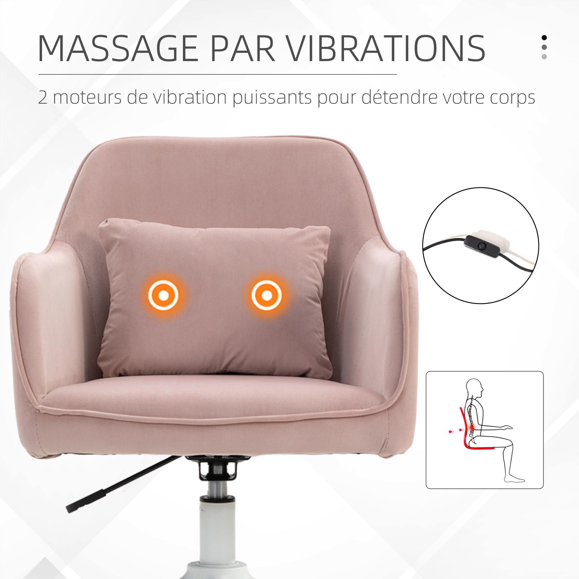 HOMCOM Bureaustoel, ergonomische bureaustoel met kantelfunctie