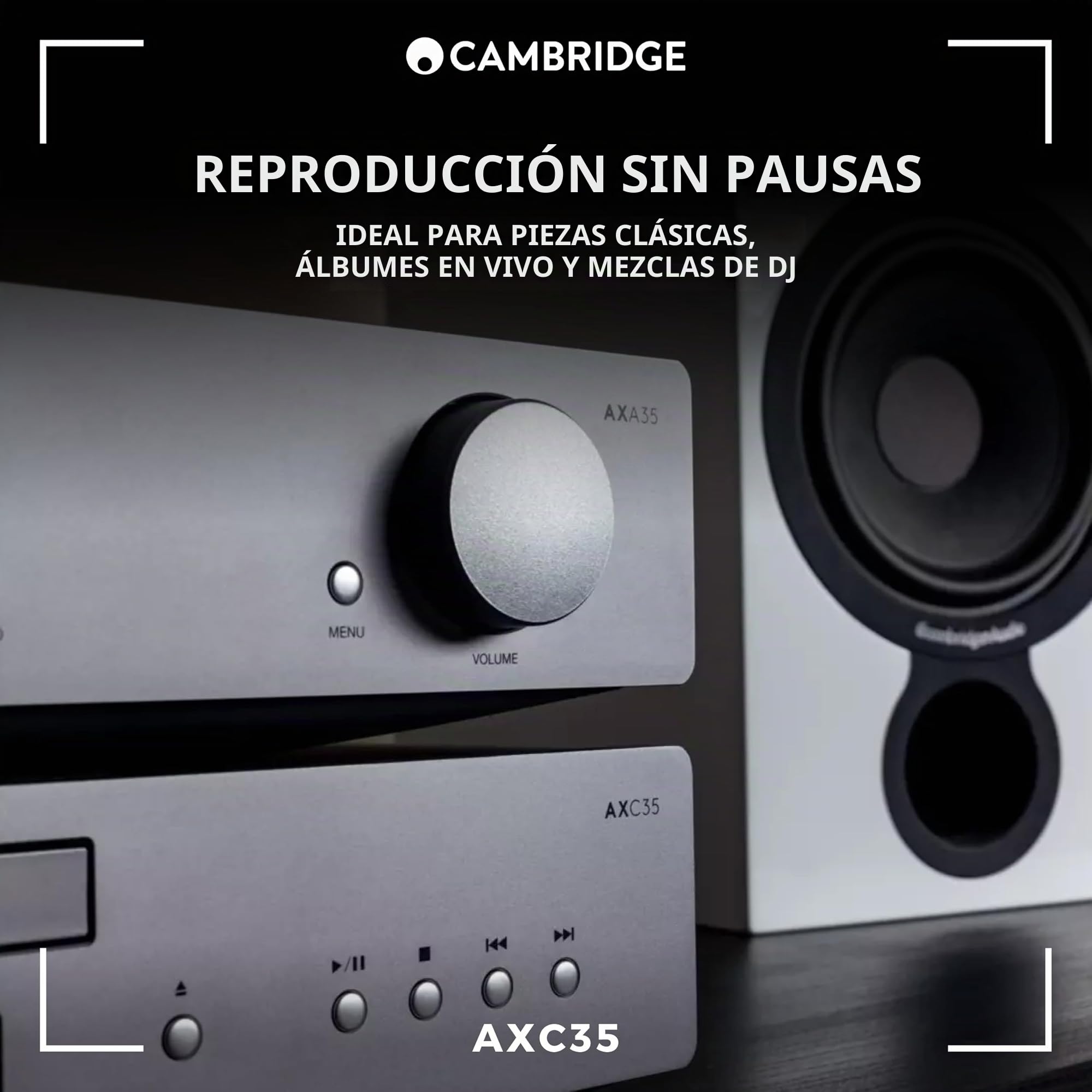 Cambridge Audio AXC35 reproductor de CD Reproductor de CD HiFi Gris - Unidad de CD (93 dB, 0,01%, MP3,WMA, 20 - 20000 Hz, Reproductor de CD HiFi, Gris)