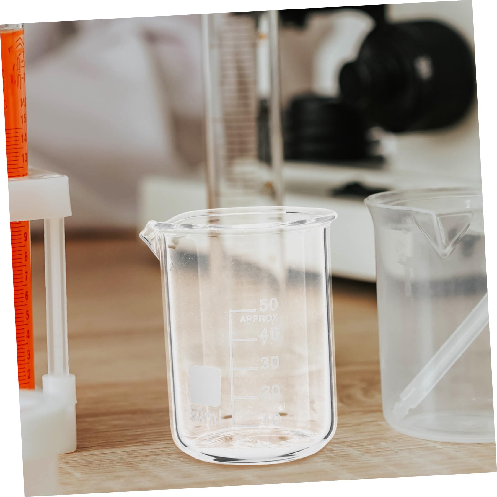 iplusmile Set 6 Pezzi Becher in Vetro Resistenti al Calore 50ml Scala Chiara e Becher Graduati per Progetti di Laboratorio e Uso in Cucina