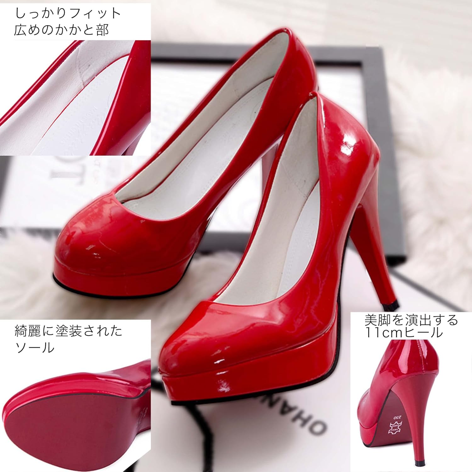 Amazon | [ユニベイズ] [美脚効果あり] ハイヒール パンプス 