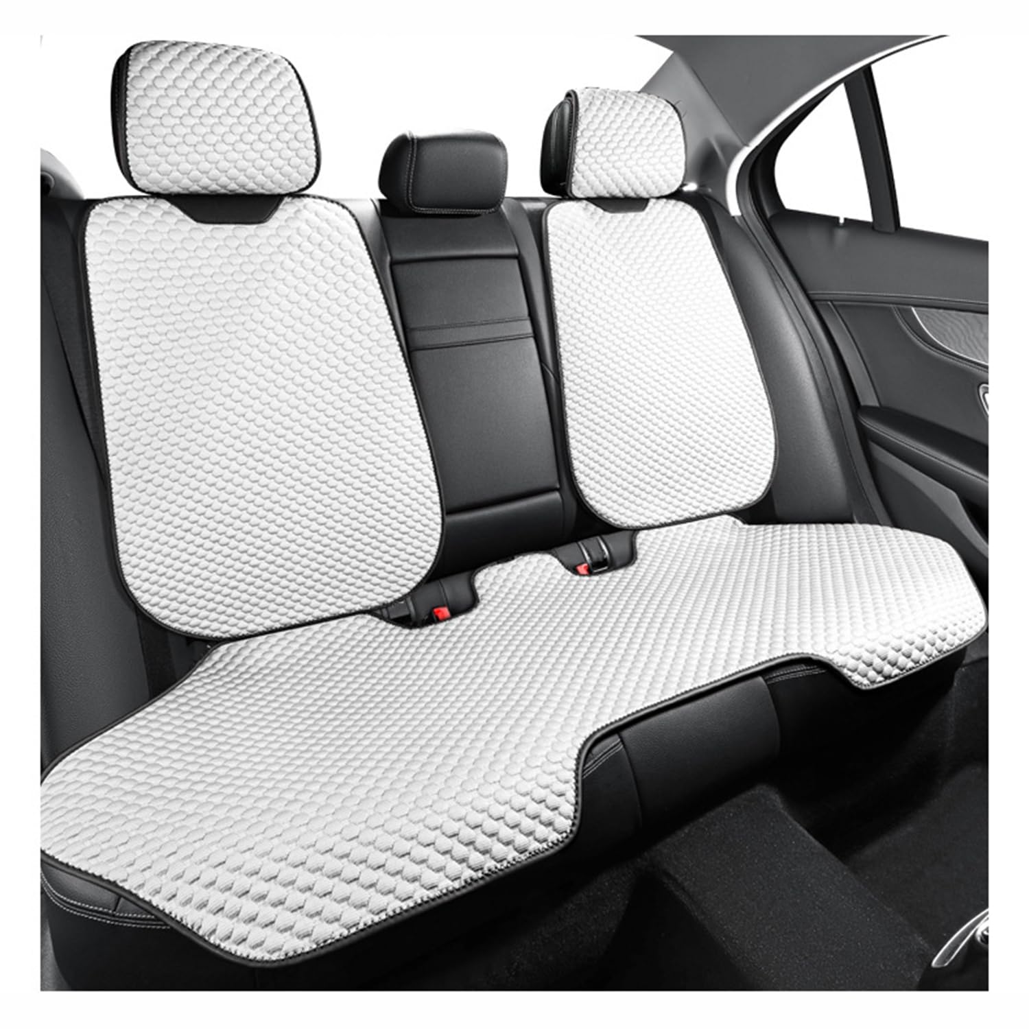 Juego Completo de Fundas para Asientos de Coche para Dacia Sandero Stepway 3.Gen 2.Gen 2012 2013 2014 2015 2016-2025,fría,Transpirable para el Verano.,A-White