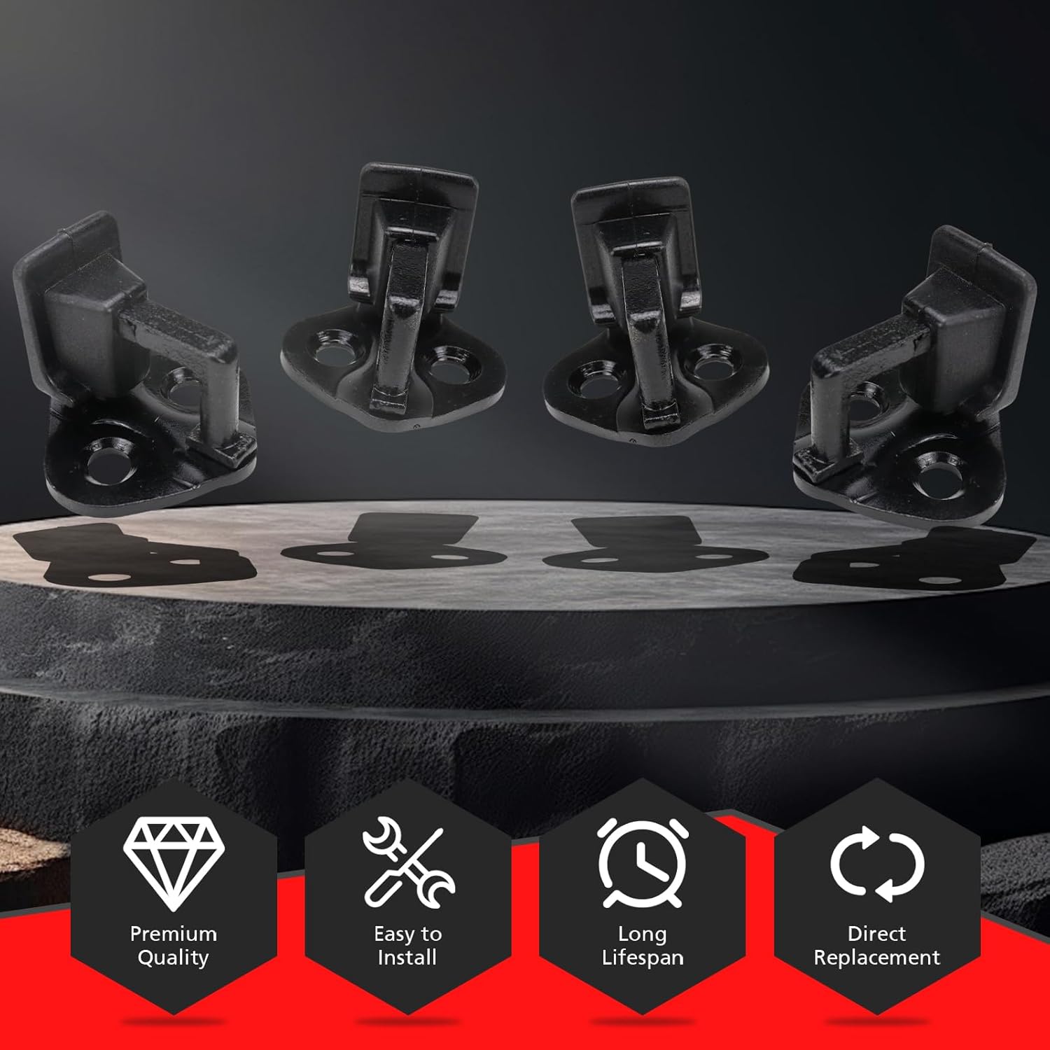 4pcs Door Lock Striker Pin Compatible with Ford F-150 F150 F-250 F250 F-350 F350 1999 2000 2001 2002 2003 2004 2005 2006 2007 2008 2009 2010 2011 2012 2013 2014 2015 2016 9L3Z-1522008-A