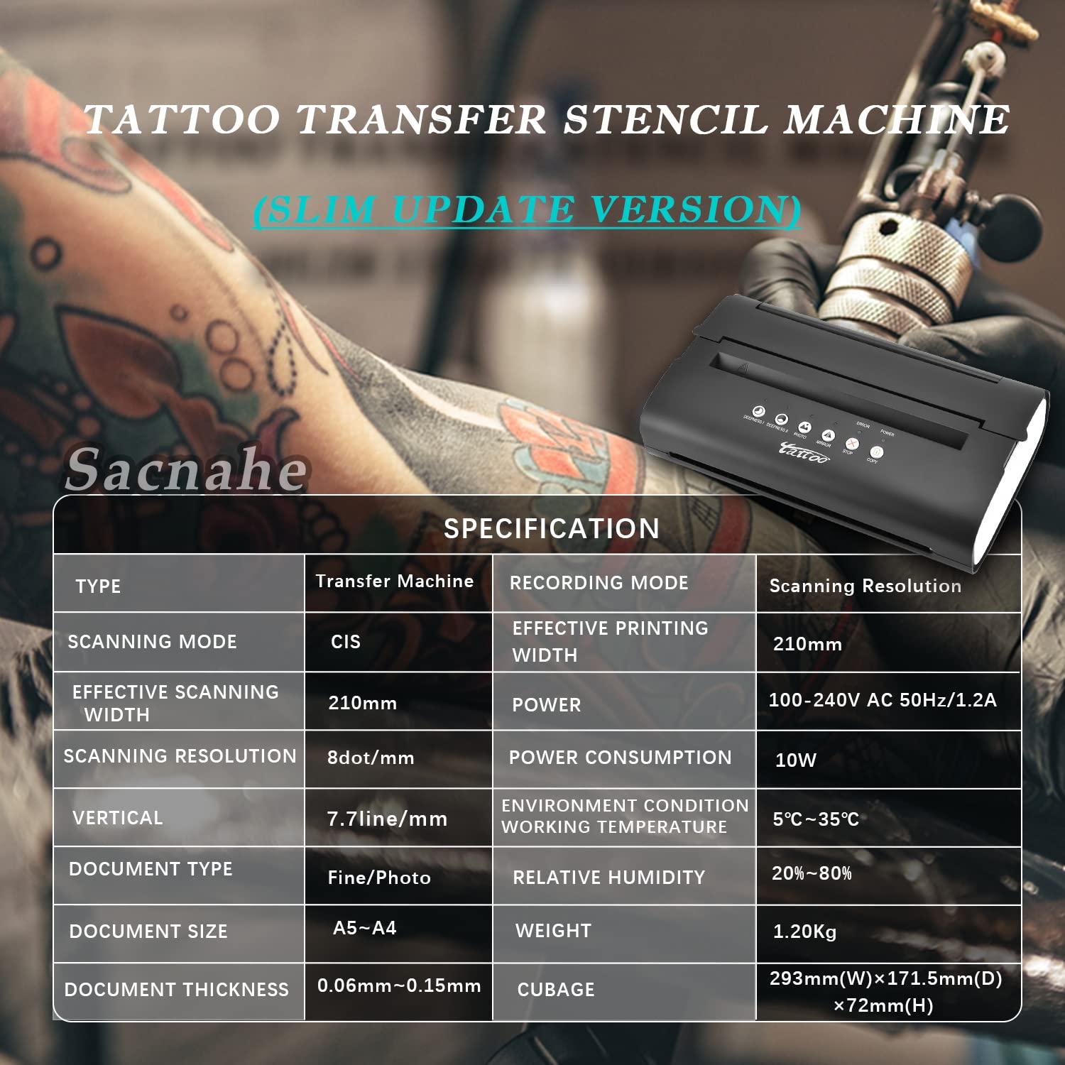 Amazon.co.jp: Sacnahe タトゥー転写ステンシルマシン コピー機