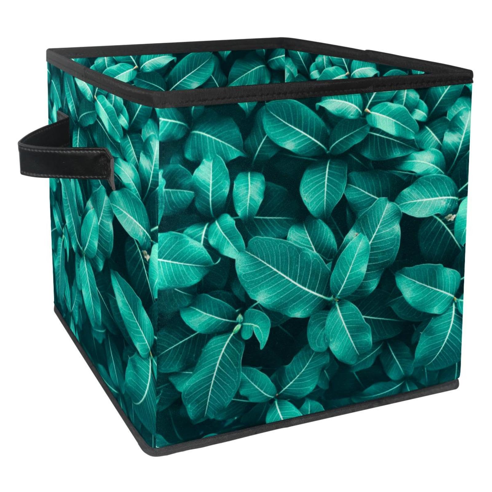 Boîte de rangement pliable en tissu cube motif tropical pour placard et chambre