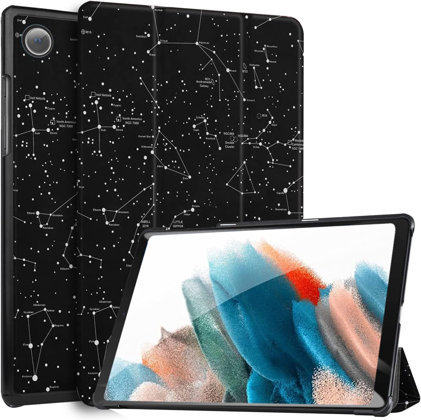 Robustrion Smart Trifold Hard Back Flip Stand Case Cover for Samsung Galaxy Tab A8 10.5 inch [SM-X200/X205/X207] 2022 - Constellation