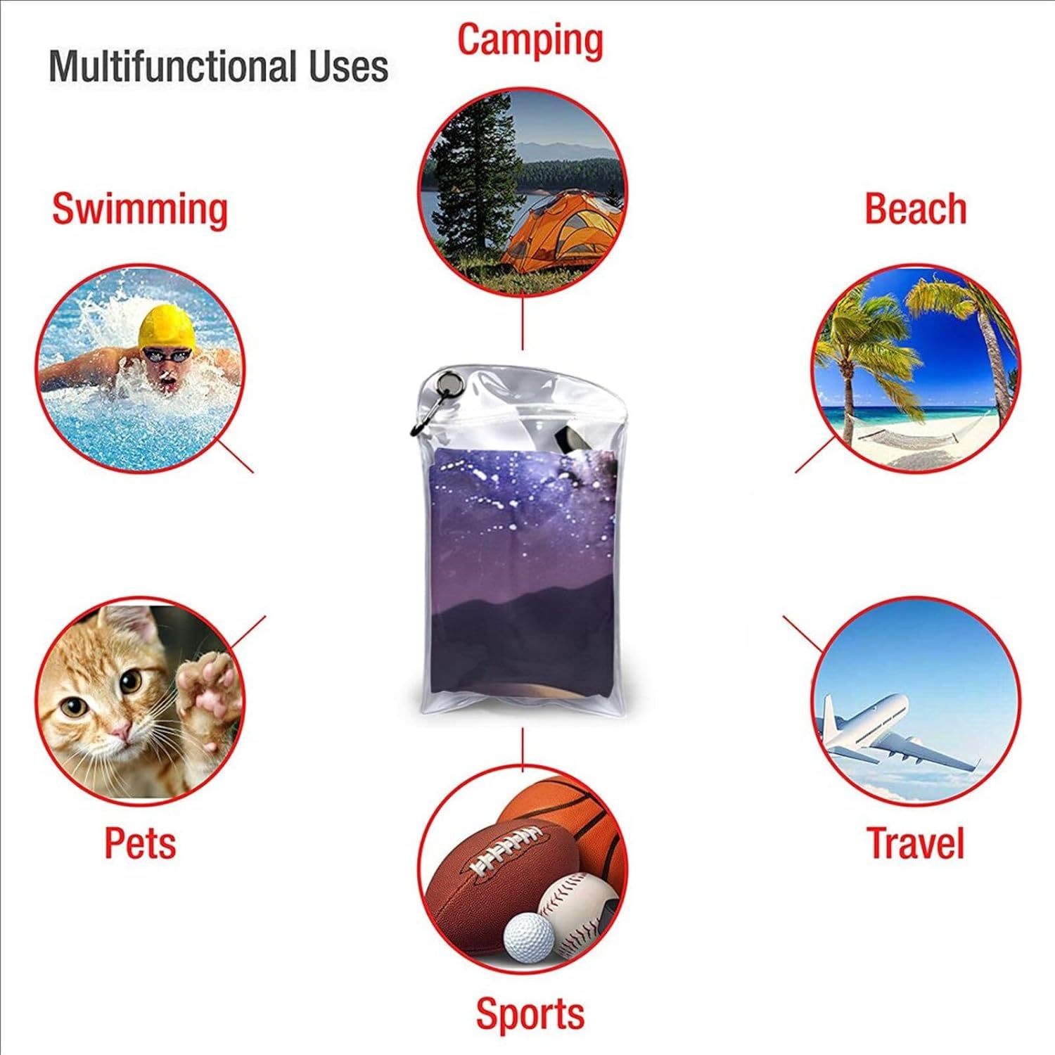 KHiry Microfiber Towel Beach Towels Night in The Desert Quick Dry Towel Soft Lightweight Travel Towels Absorbent Large Easy Pack Travel Things Beach Blanket for Gym Sports Swimming