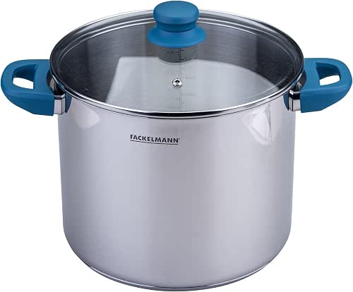 Fackelmann Suppentopf Essential, Ø 24 cm, 9L, Hochwertiger Edelstahl, ergonomische