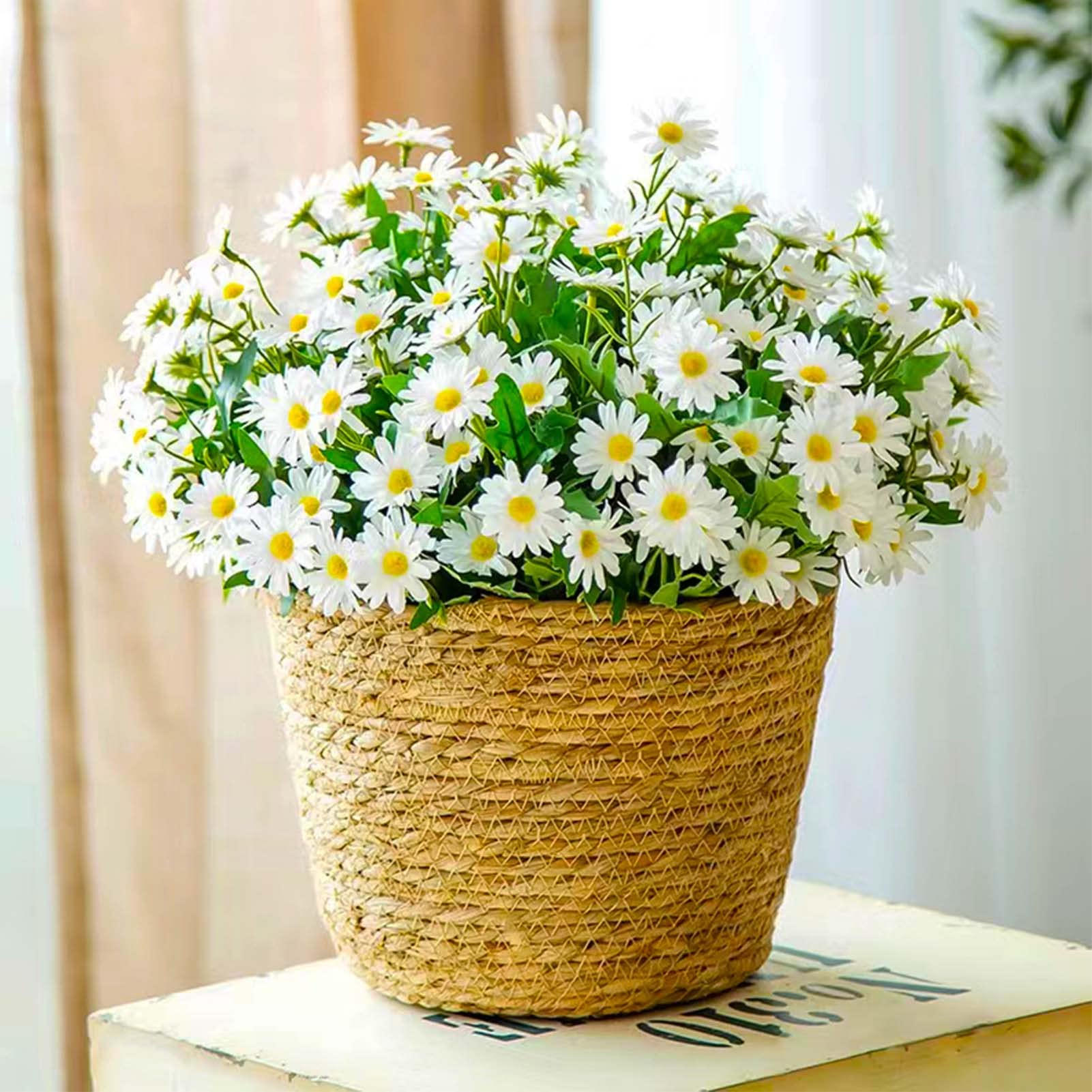 3pcs Cesta para Plantas, Macetero Mimbre, Macetas Decorativas Interior y Exterior, Cesto de jardín Seagrass con Asas, Cesta de Almacenamiento, Diámetro18cm,20cm,25cm