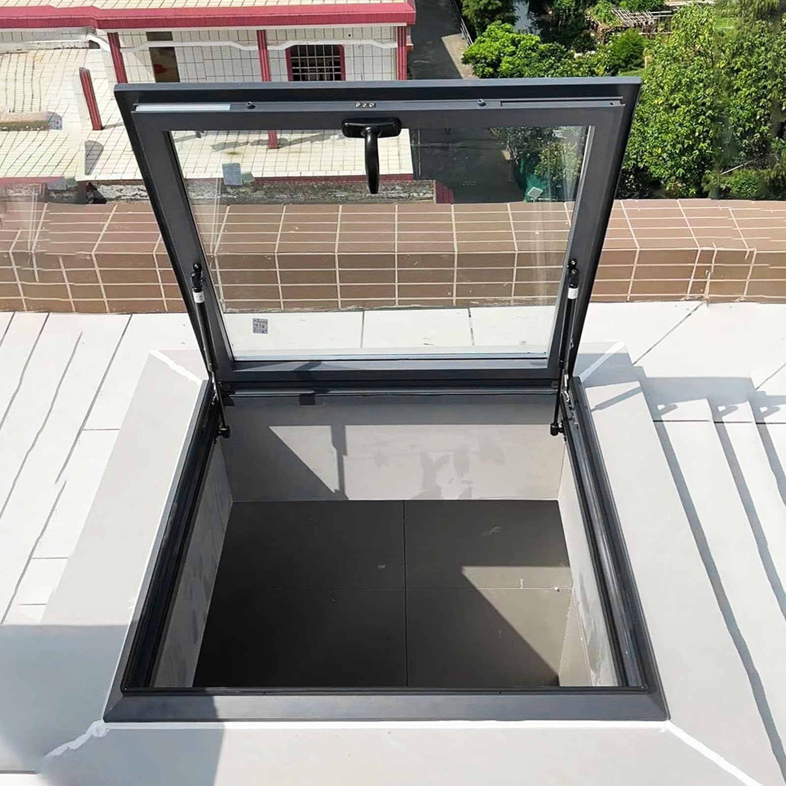 Claraboya de Techo, Ventanas de tejado de Salida, Ventanas de tejado con Vidrio Templado de Doble Capa, claraboya de Salida de Impermeable para sótanos,desván, cobertizos,600X500mm