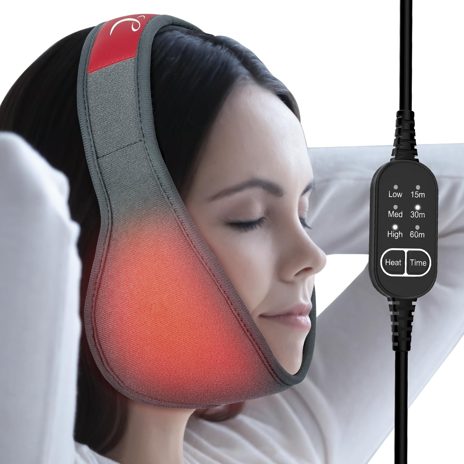 Face Heating Pad for TMJ Relief, Heated Face Mask with 3 Heat and Time Settings, USB Electric Wearable Heating Pad for Face Jaw Chin Wisdom Teeth, Oral and Facial Surgery