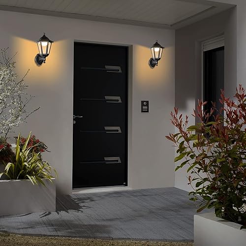 Miniatura 7 de FUDESY Linterna de pared para exteriores del anochecer al amanecer, lámpara de pared con sensor exterior para porche, resistente al agua,