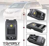 Vista 5 de TQPONLY Manija de liberación de cierre de asiento plegable, compatible con Toyota Sienna 11-20 Reemplaza 75220 72909-08011 (gris)