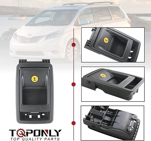 Miniatura 5 de TQPONLY Manija de liberación de cierre de asiento plegable, compatible con Toyota Sienna 11-20  Reemplaza 75220 72909-08011 (gris)