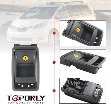 TQPONLY Folding Seat Latch Release Handle | Compatible with 11-20 Toyota Sienna | Replaces 75220 72909-08011 (Gray)