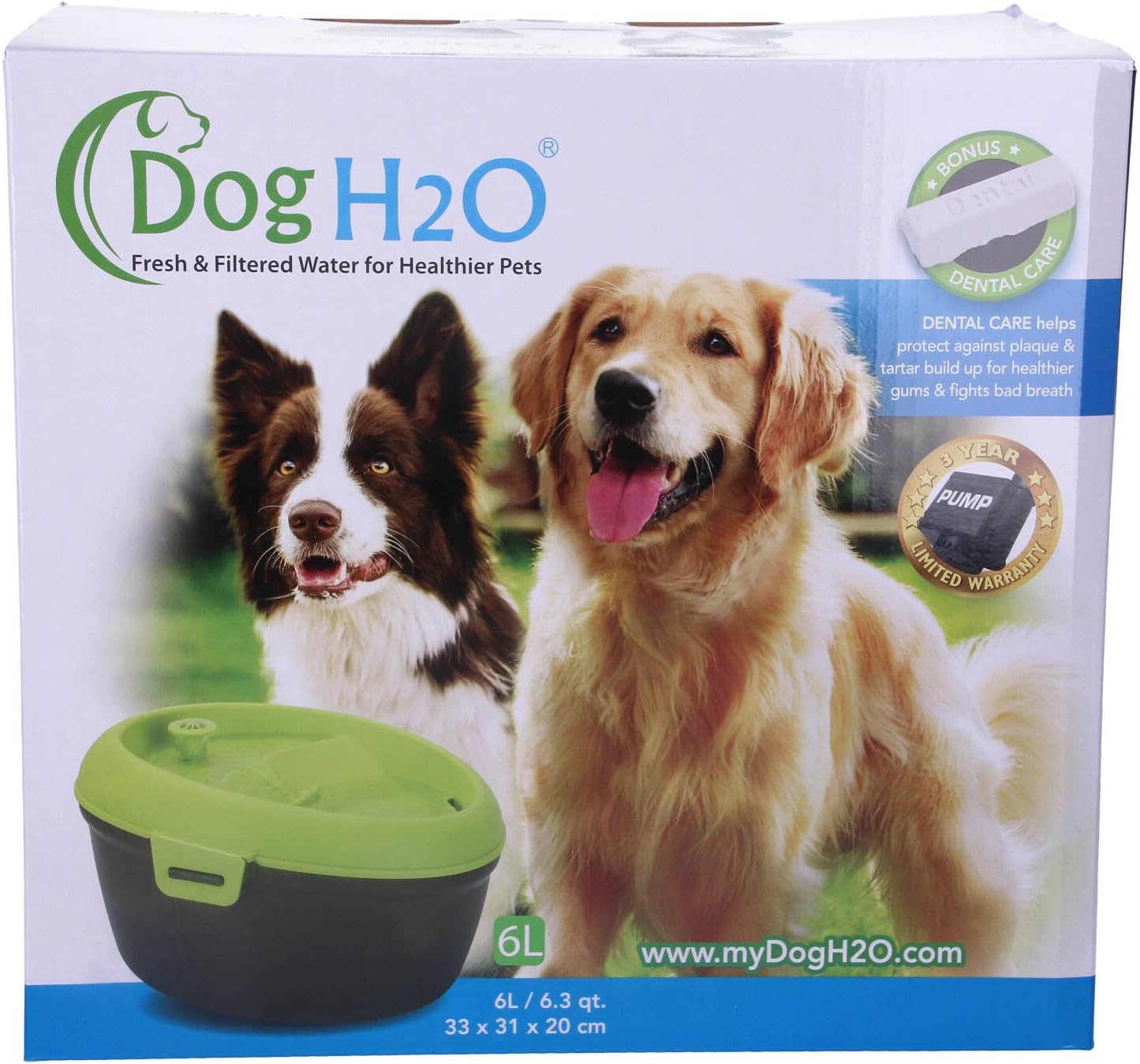 Dog H2O Drinking Water Fountain, 6 Litre Capacity