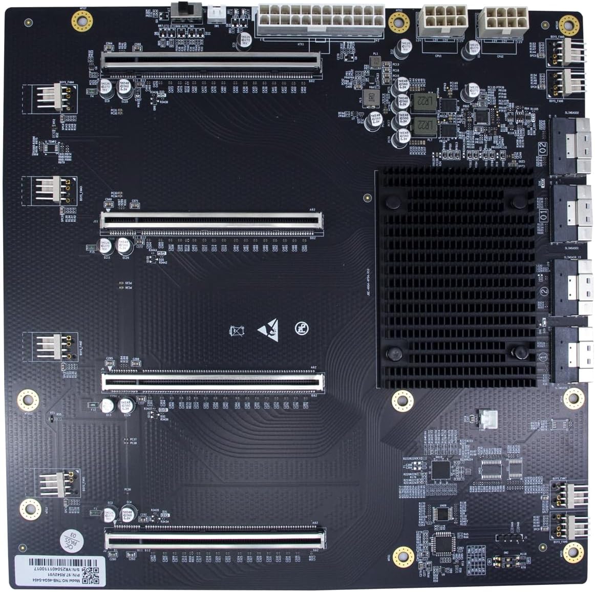 PCIe 4.0 to SlimSAS Adapter Card, (4) X16 Slots and (4) SFF-8654 Ports (2Up/2Down), with Broadcom PEX88096 Switch Chip, Compatible Windows/Linux/VMware/Freebsd/Ubuntu