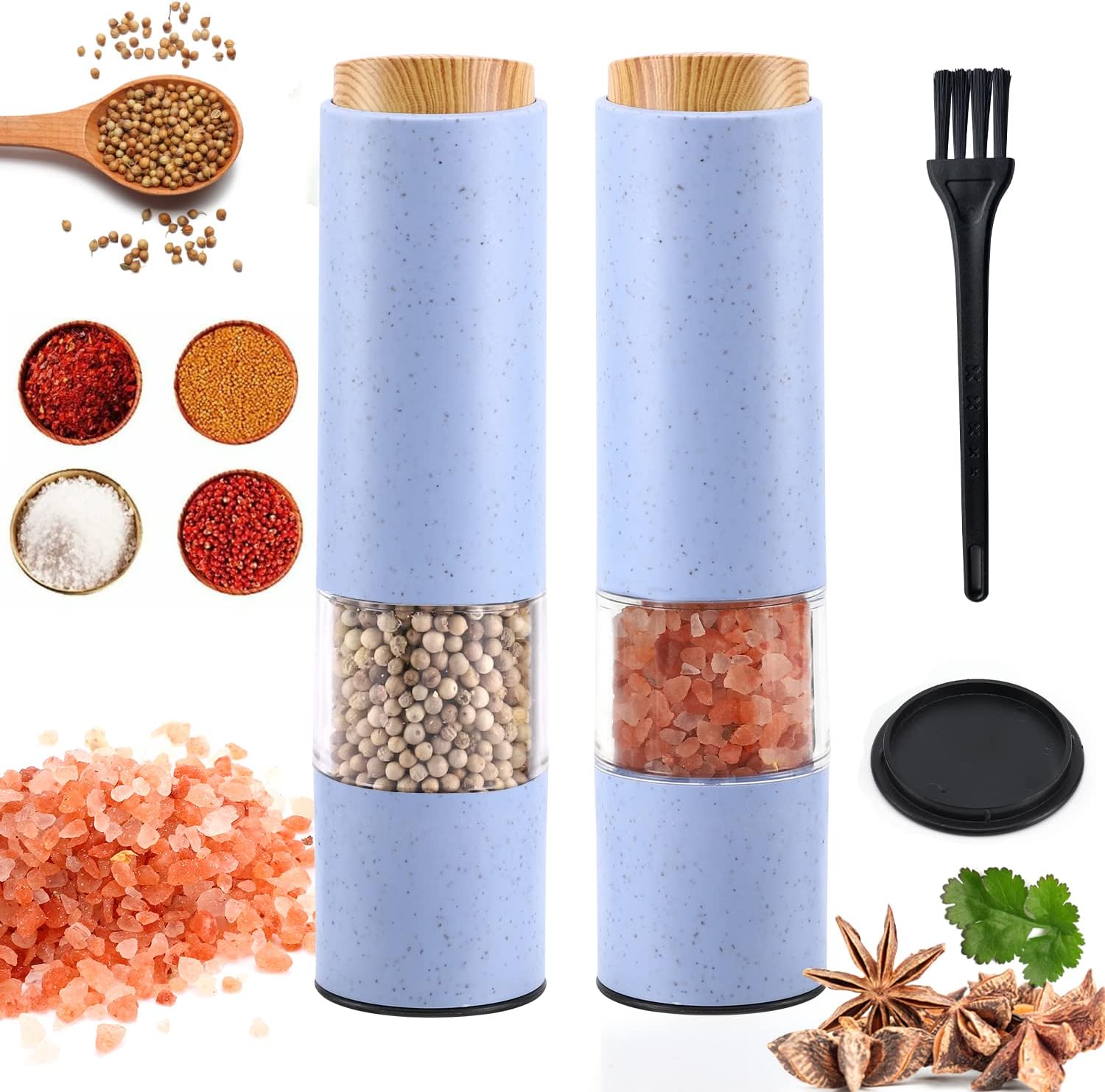 Electric Salt and Pepper Grinder Set, Electric Pepper Grinder Battery
