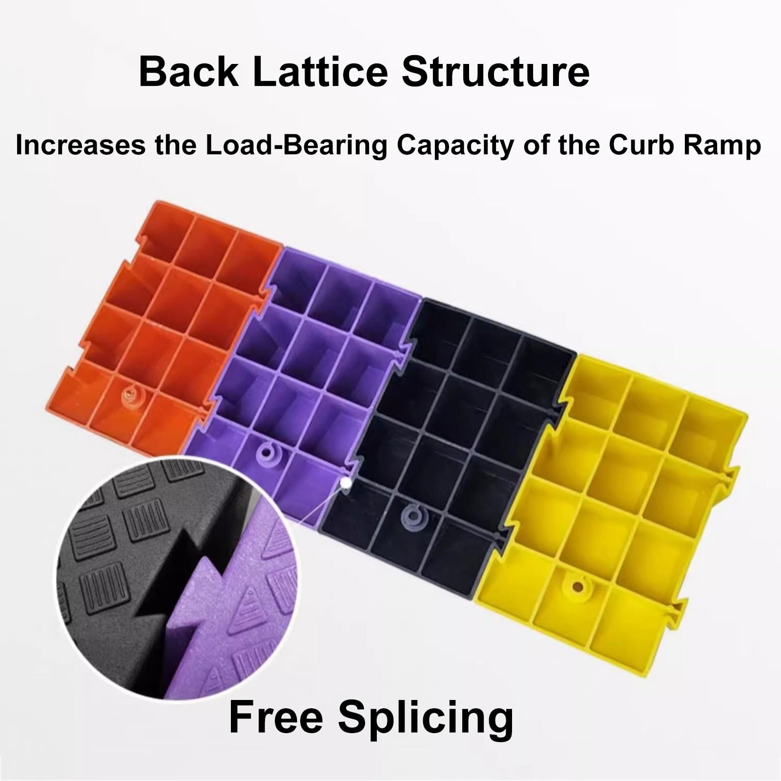 1 Confezione Rampe per Cordolo D'ingresso Rampe per Soglia Rampa per Cordolo per Vialetto per Moto Sedia a Rotelle Sedia Pieghevole Rampe per Riparazione Automatica(Yellow,High 19cm)