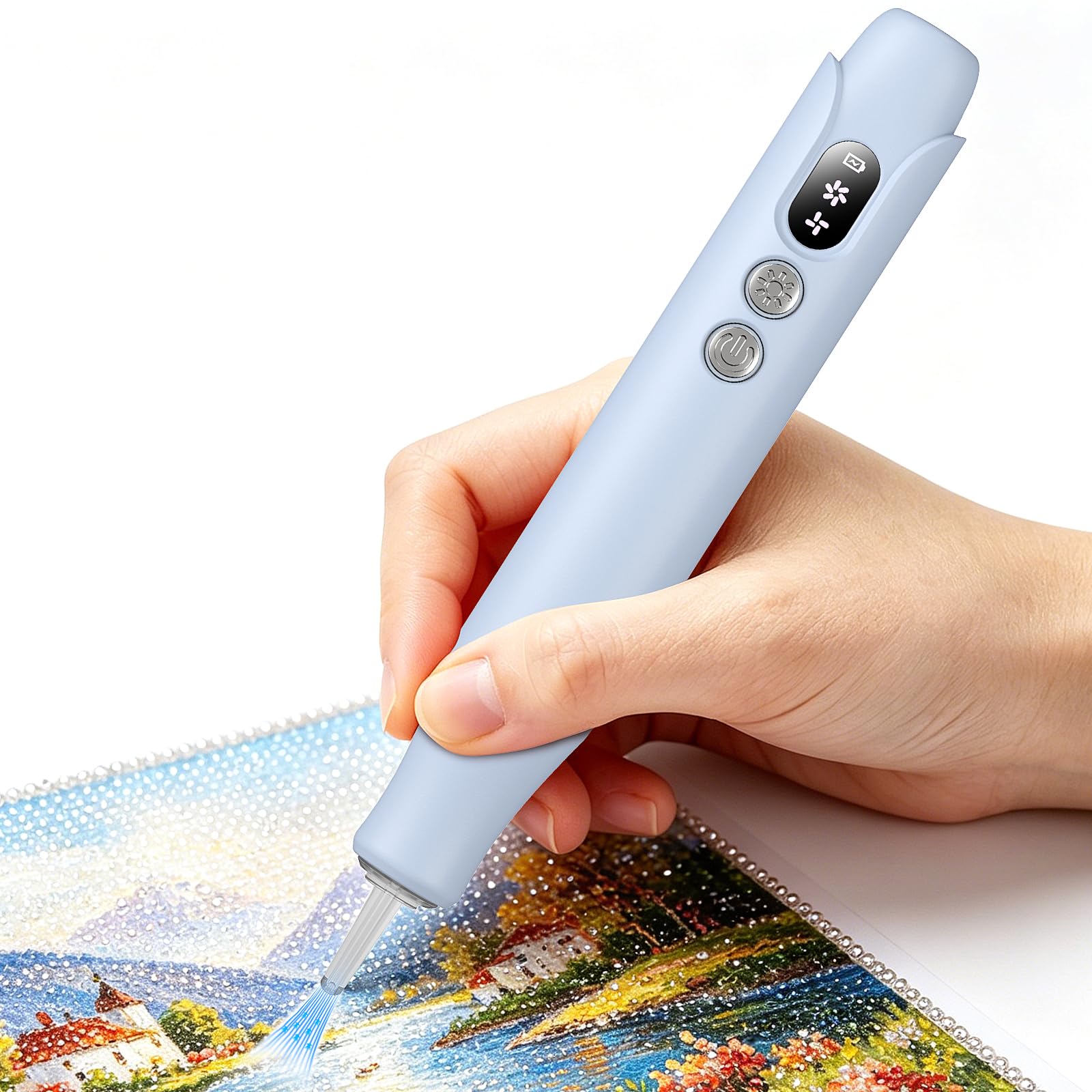 Electric Diamond Painting Pen with LED Lights,Diamond Art Pens for Painting