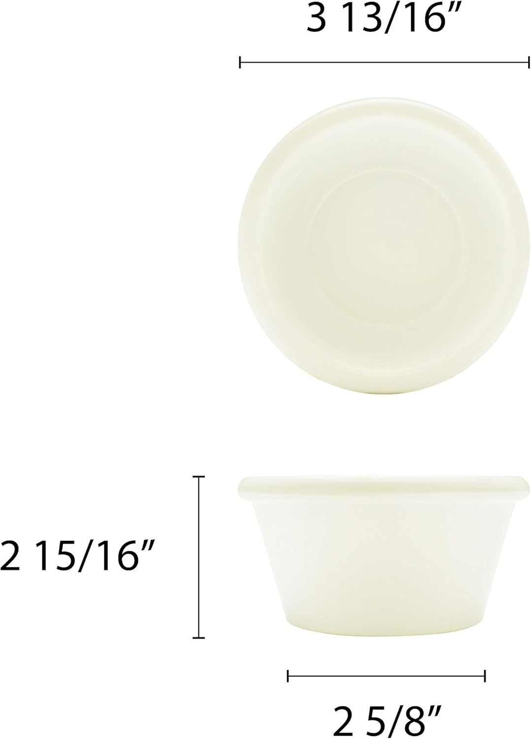 Thunder Group Melamine ramekin collection 6 oz, 3 7/8" smooth ramekin, bone, comes in dozen
