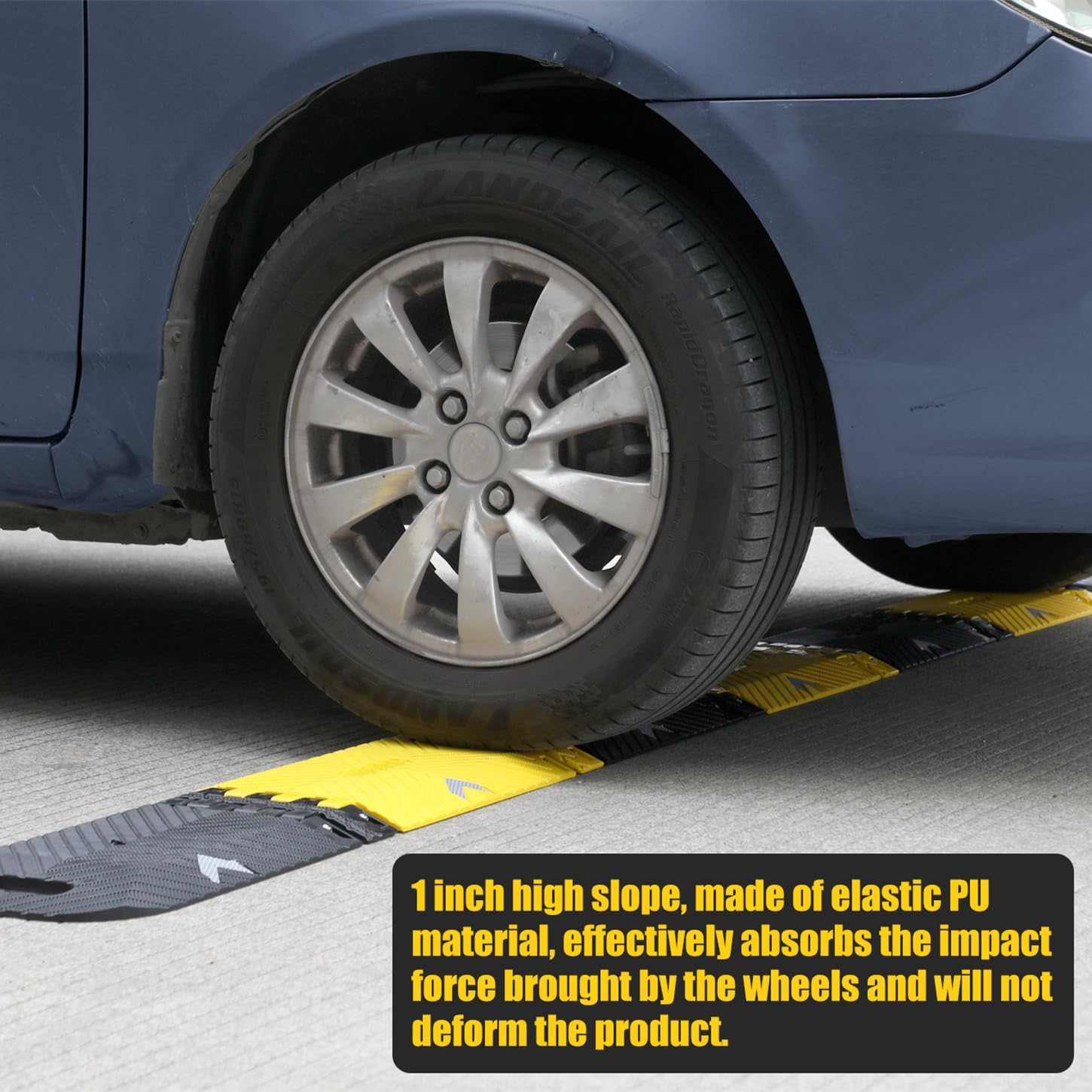 10' Feet x 10" Inch x 1" Inch Portable Vehicle Traffic Speed Bump, Collapsible Bumps Humps for Asphalt Concrete Gravel Garage Driveway Roads Parking (Collapsible Bump 10' Ft)