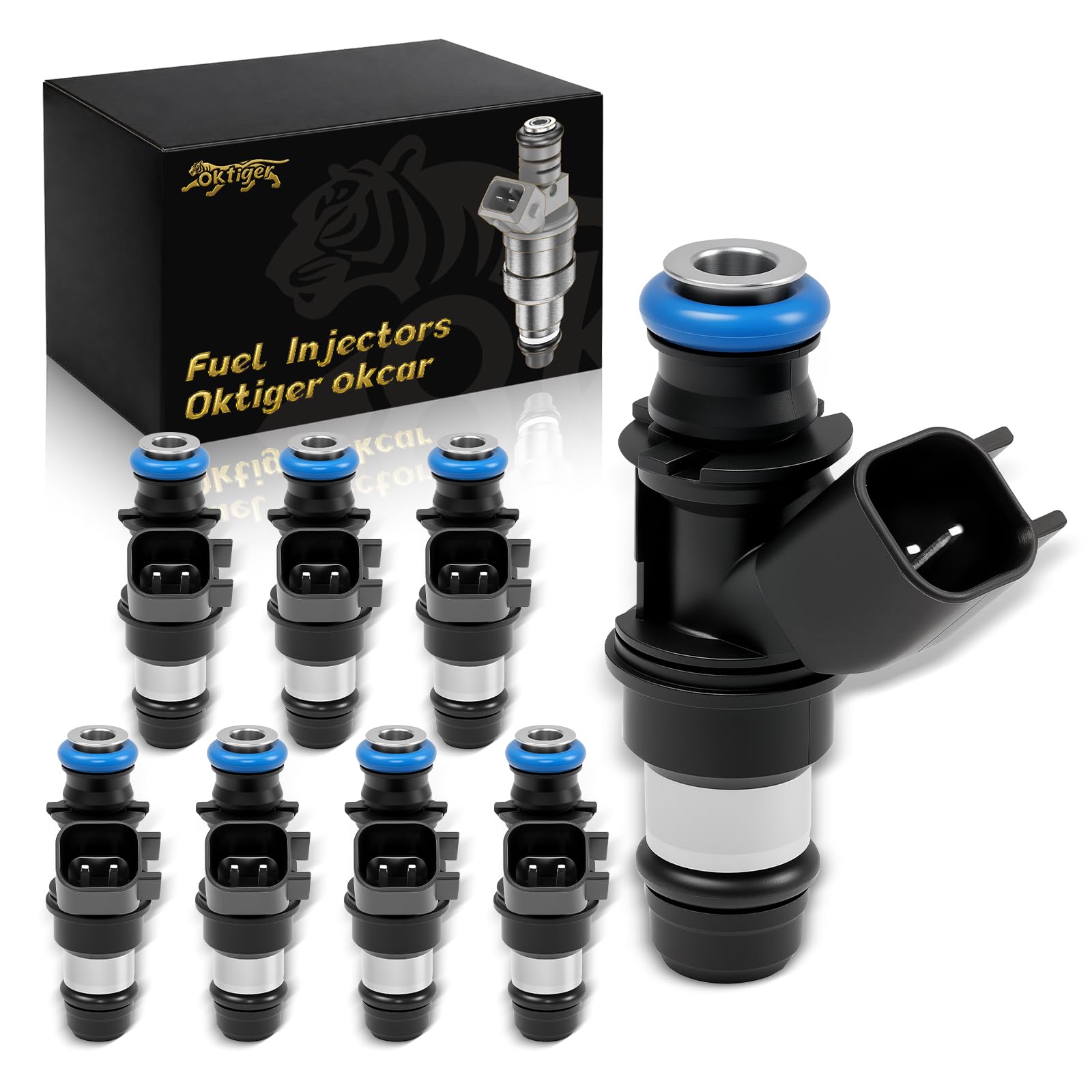 Oktiger Fuel Injectors for Chevy Silverado 1500/Tahoe/Suburban 1500/Avalanche 2007-2009, for GMC Sierra 1500/Yukon 2007-2009, for Cadillac Escalade 07-09, 4.8L 5.3L 6.0L 6.2L V8, OE#12580681(8PCS)
